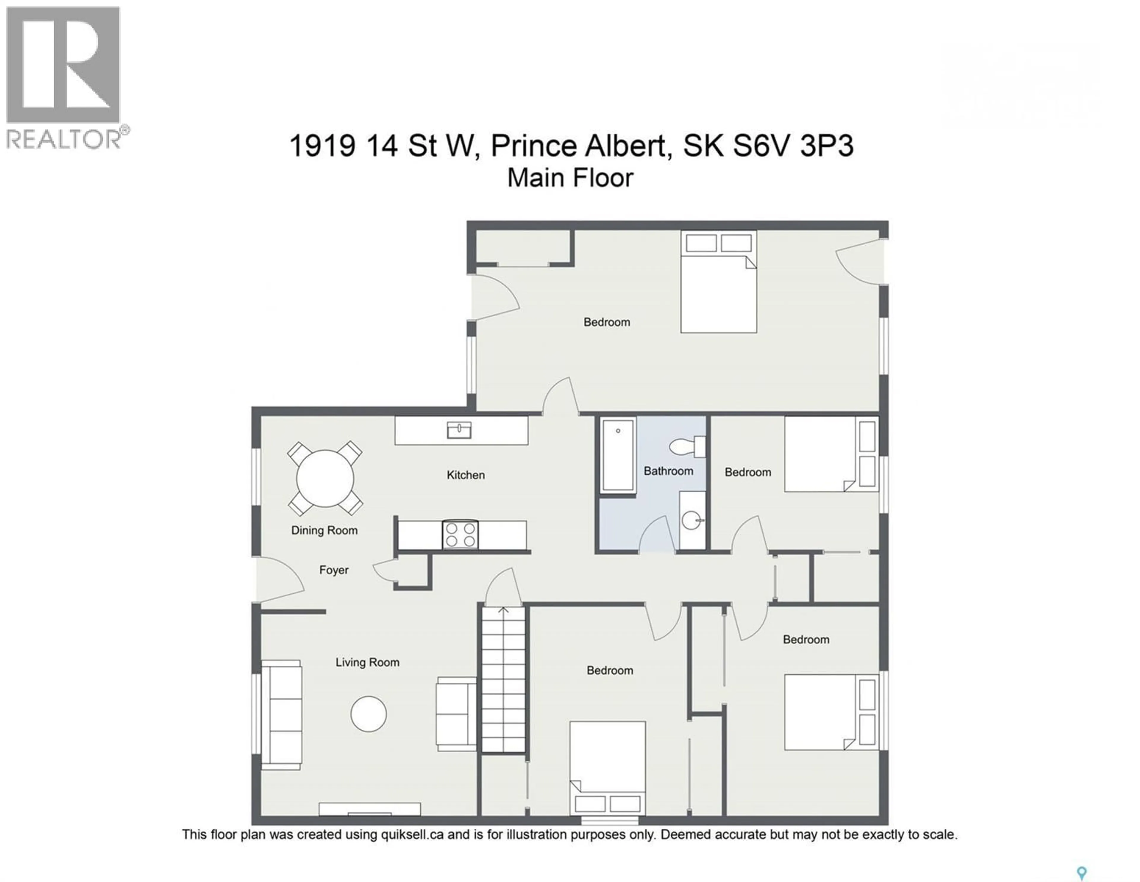 Floor plan for 1919 14TH STREET, Prince Albert Saskatchewan S6V3P3