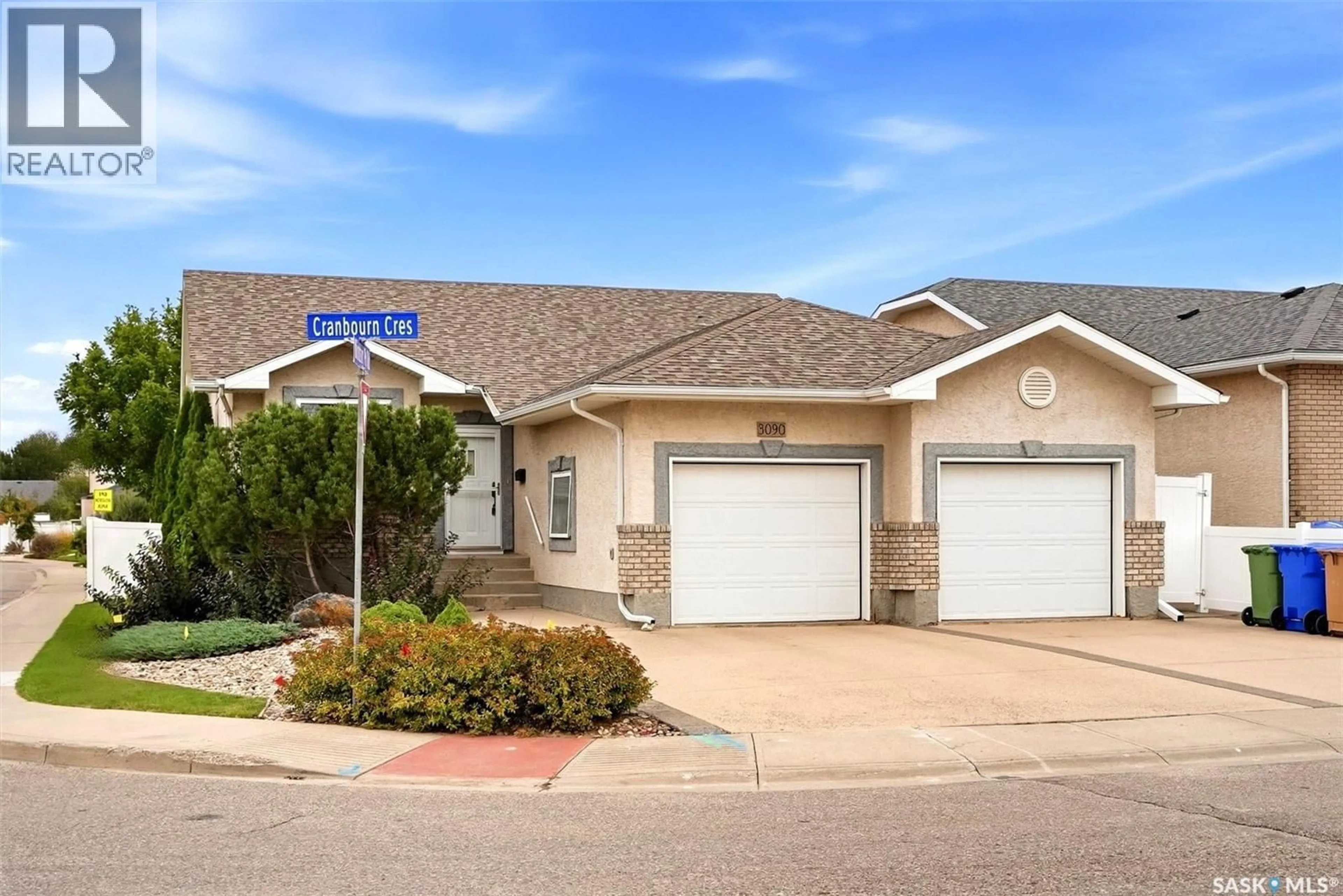 Home with vinyl exterior material, street for 3090 CRANBOURN CRESCENT, Regina Saskatchewan S4V3B3