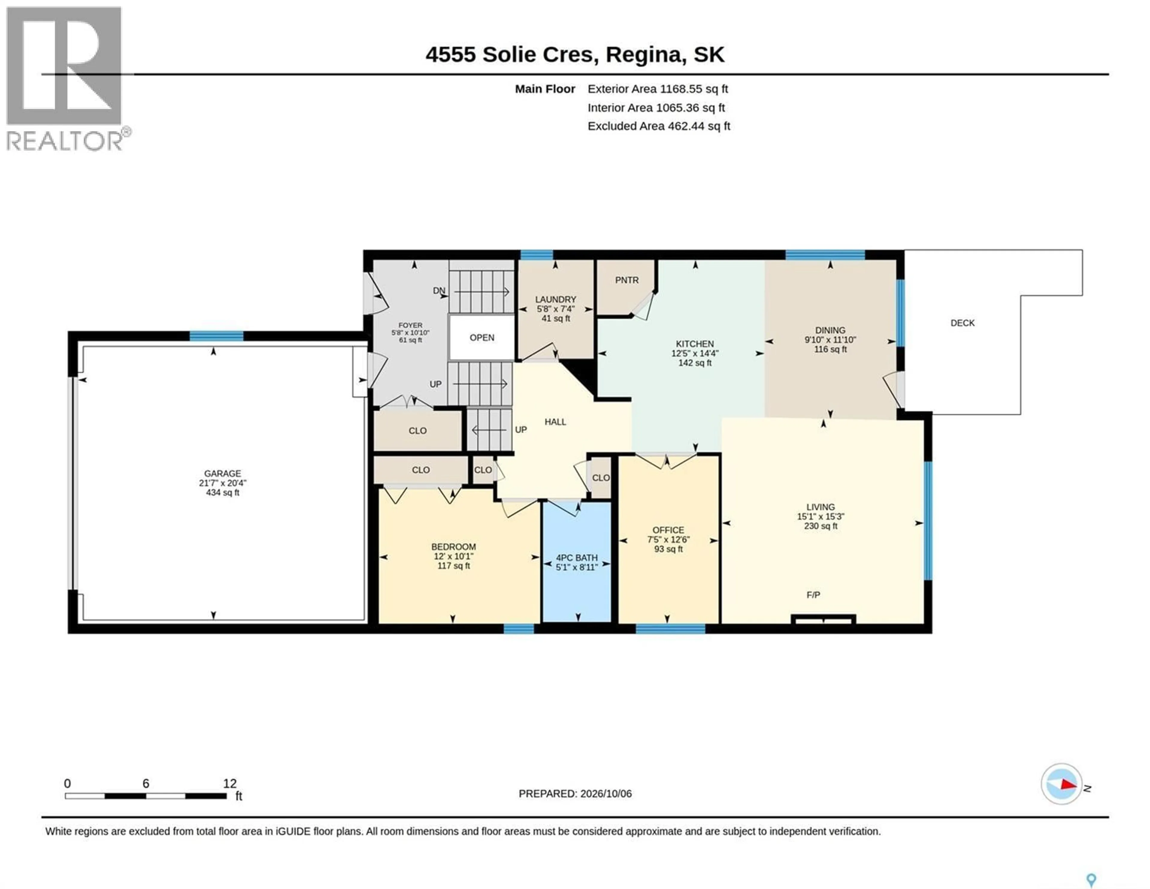 Floor plan for 4555 SOLIE CRESCENT, Regina Saskatchewan S4X0B4