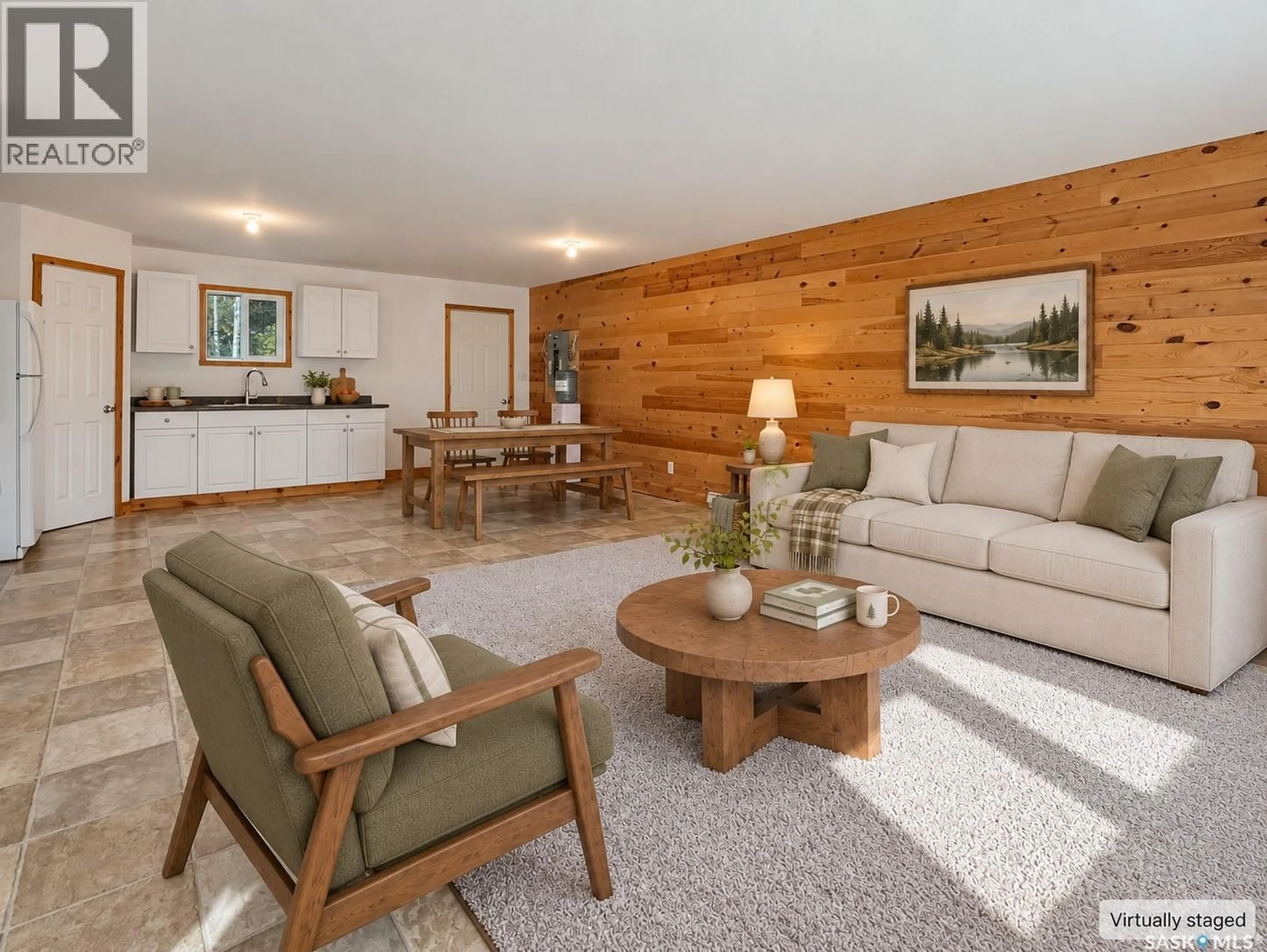 Living room with furniture, wood/laminate floor for 1032 ASPEN COVE, Turtle View Saskatchewan S0M1J0