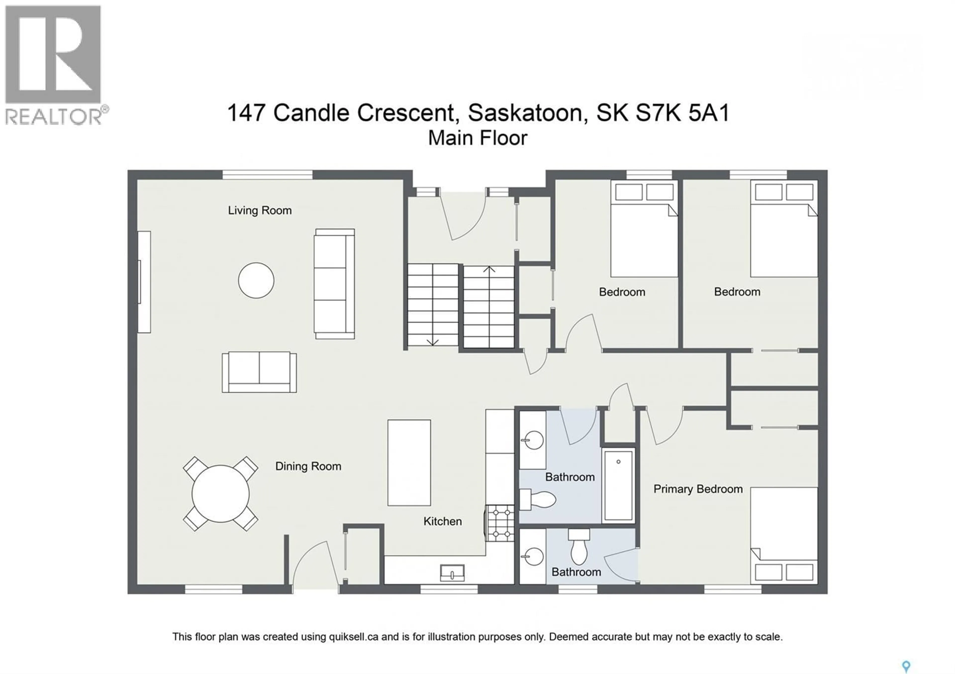 Floor plan for 147 CANDLE CRESCENT, Saskatoon Saskatchewan S7K5A1