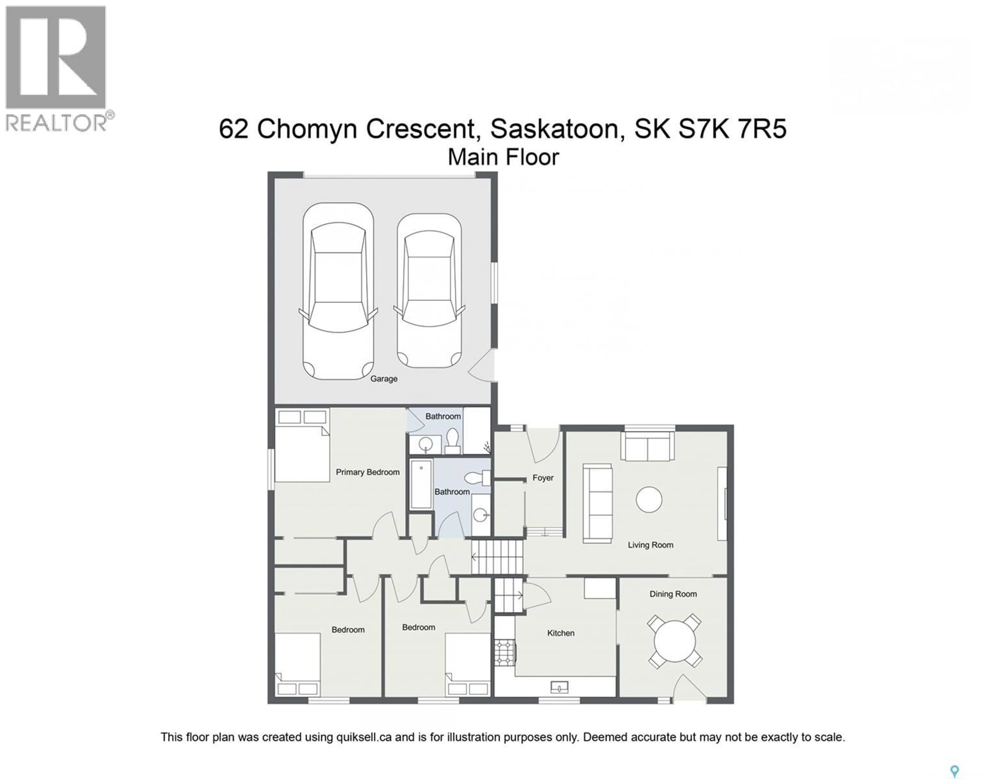 Floor plan for 62 CHOMYN CRESCENT, Saskatoon Saskatchewan S7K7R5