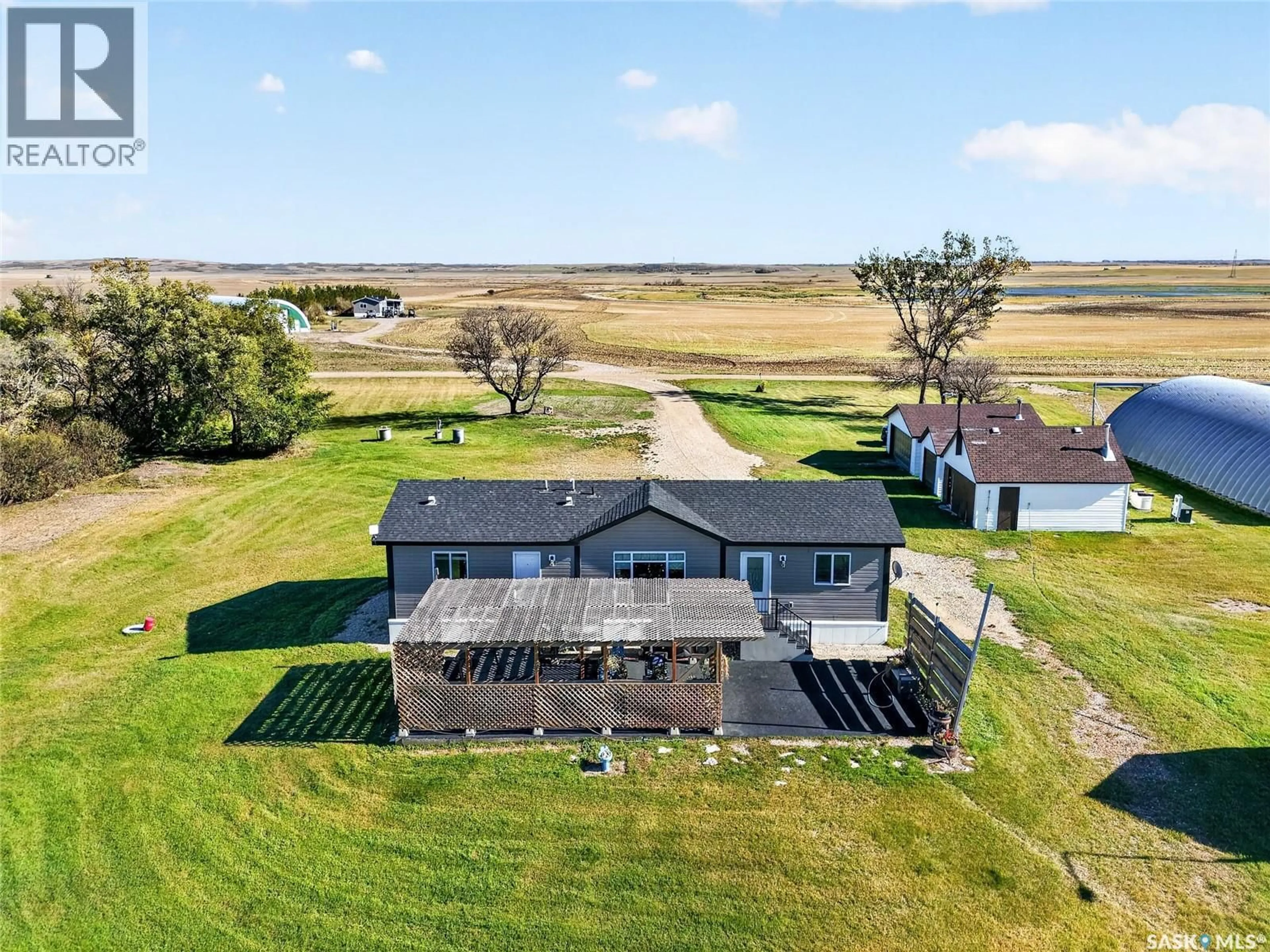 A pic from outside/outdoor area/front of a property/back of a property/a pic from drone, water/lake/river/ocean view for 37436 RR 3032, Aberdeen No 373 Saskatchewan S0K0A0