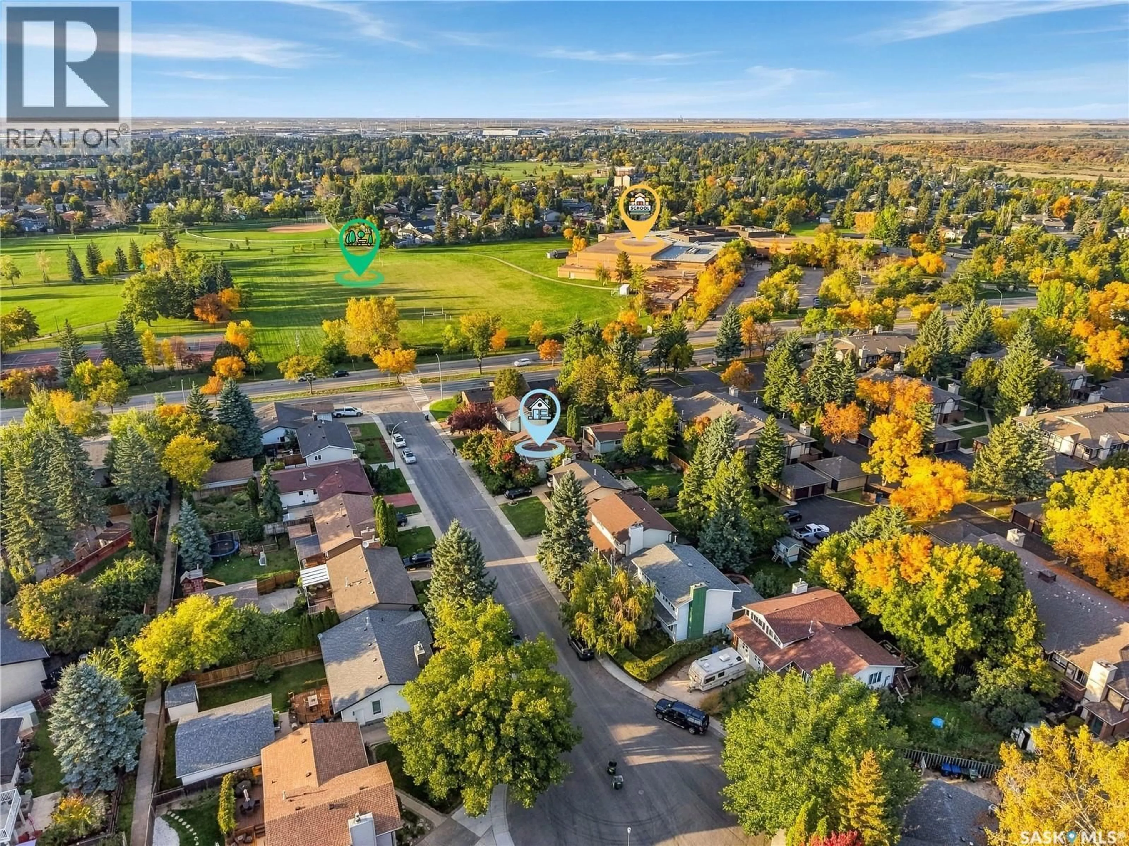 A pic from outside/outdoor area/front of a property/back of a property/a pic from drone, mountain view for 159 CYPRESS COURT, Saskatoon Saskatchewan S7K5C3