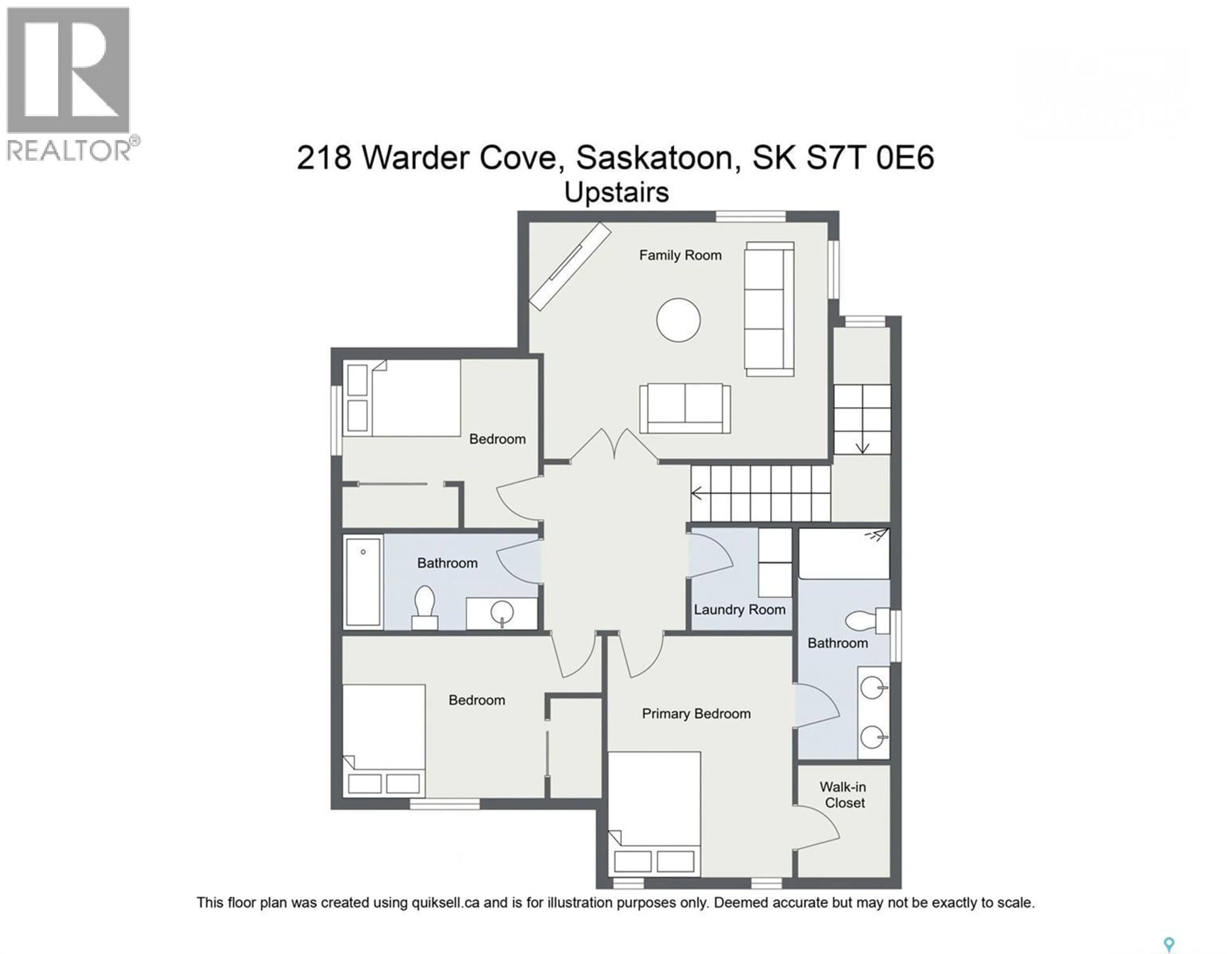 Floor plan for 218 WARDER COVE, Saskatoon Saskatchewan S7T0P7