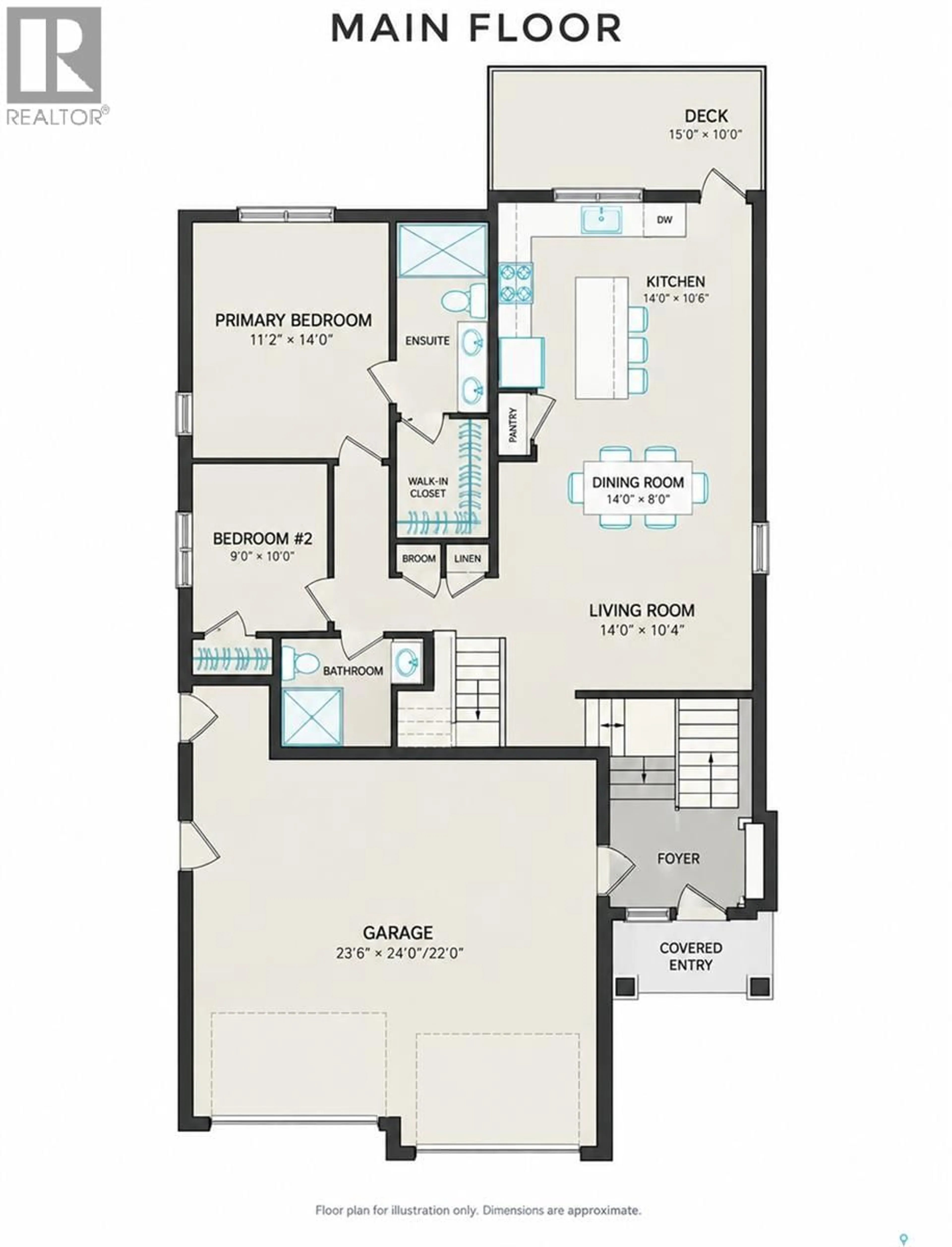 Floor plan for 526 KINLOCH COURT, Saskatoon Saskatchewan S7M5X1