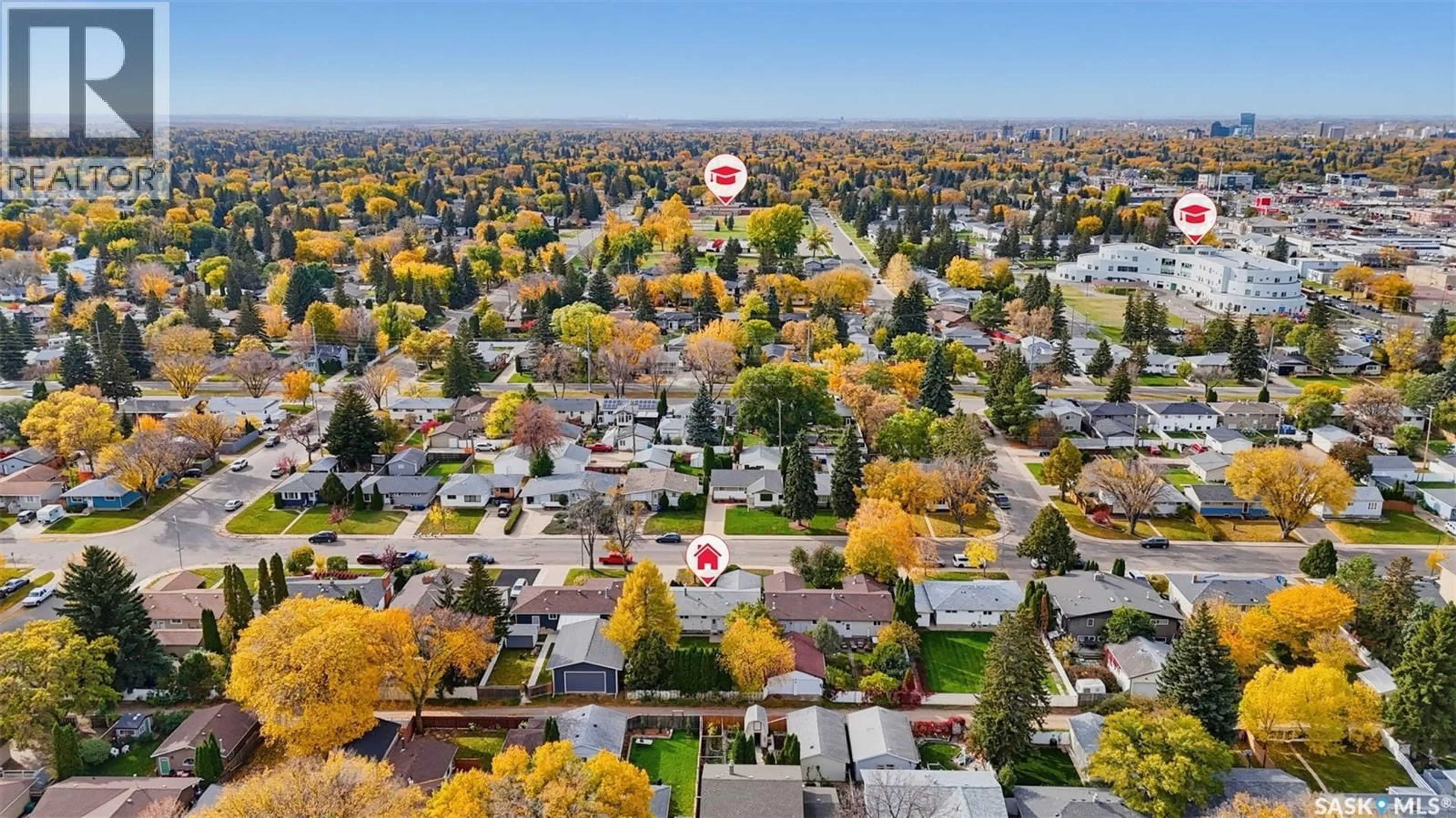A pic from outside/outdoor area/front of a property/back of a property/a pic from drone, street for 1513 ARGYLE AVENUE, Saskatoon Saskatchewan S7H2W3