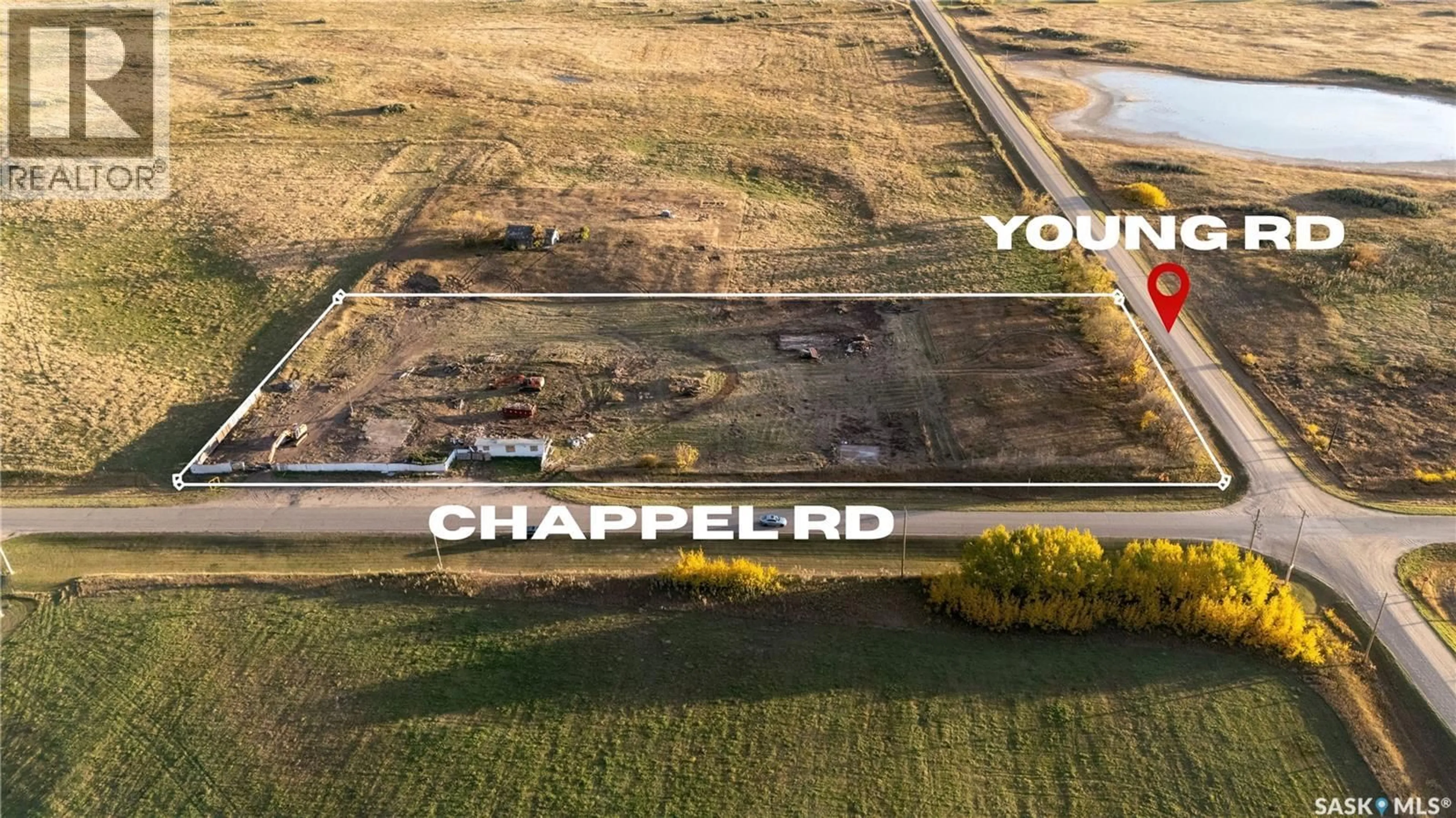 A pic from outside/outdoor area/front of a property/back of a property/a pic from drone, building for GRANDORA ACREAGE, Vanscoy Rm No. 345 Saskatchewan S0K1V0