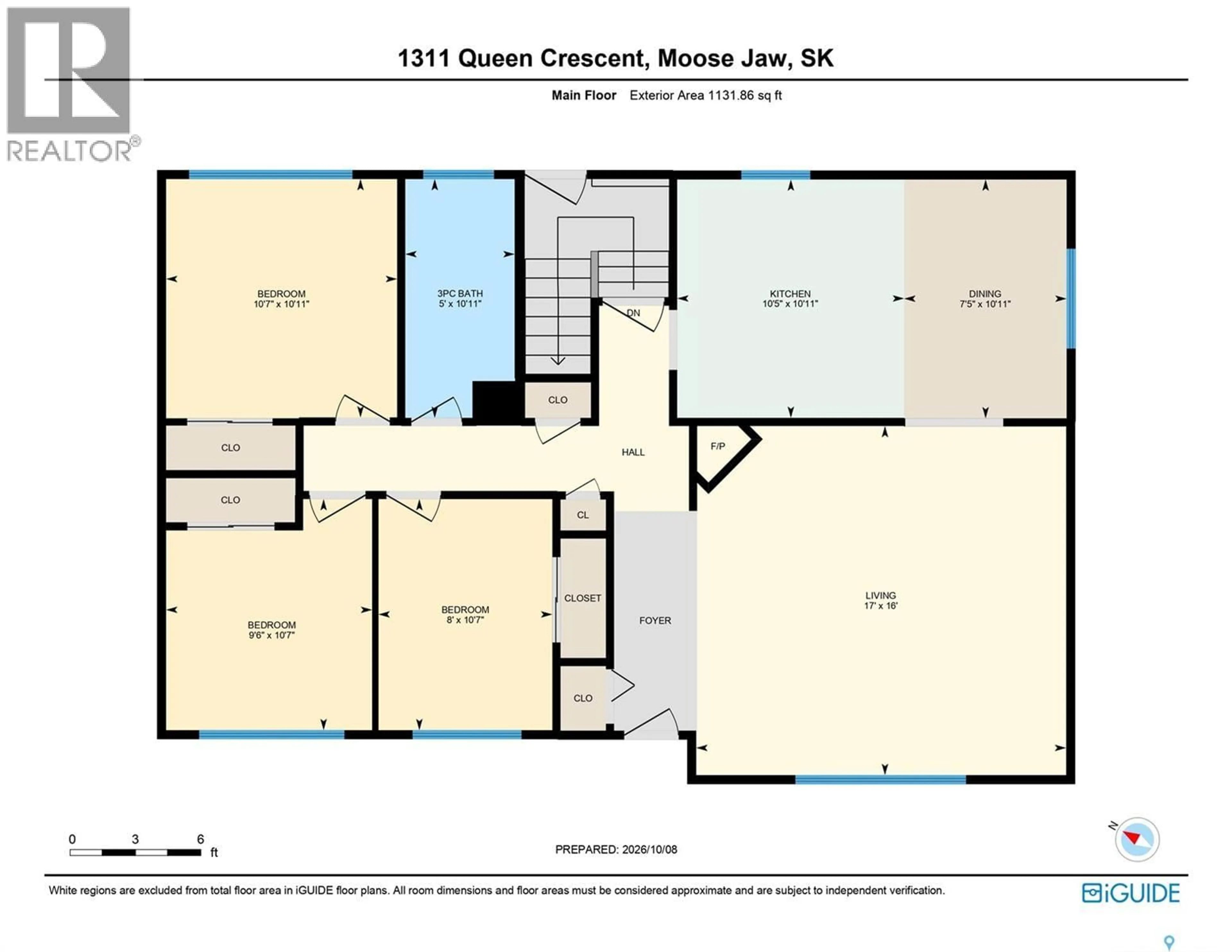 Floor plan for 1311 QUEEN CRESCENT, Moose Jaw Saskatchewan S6H3G5