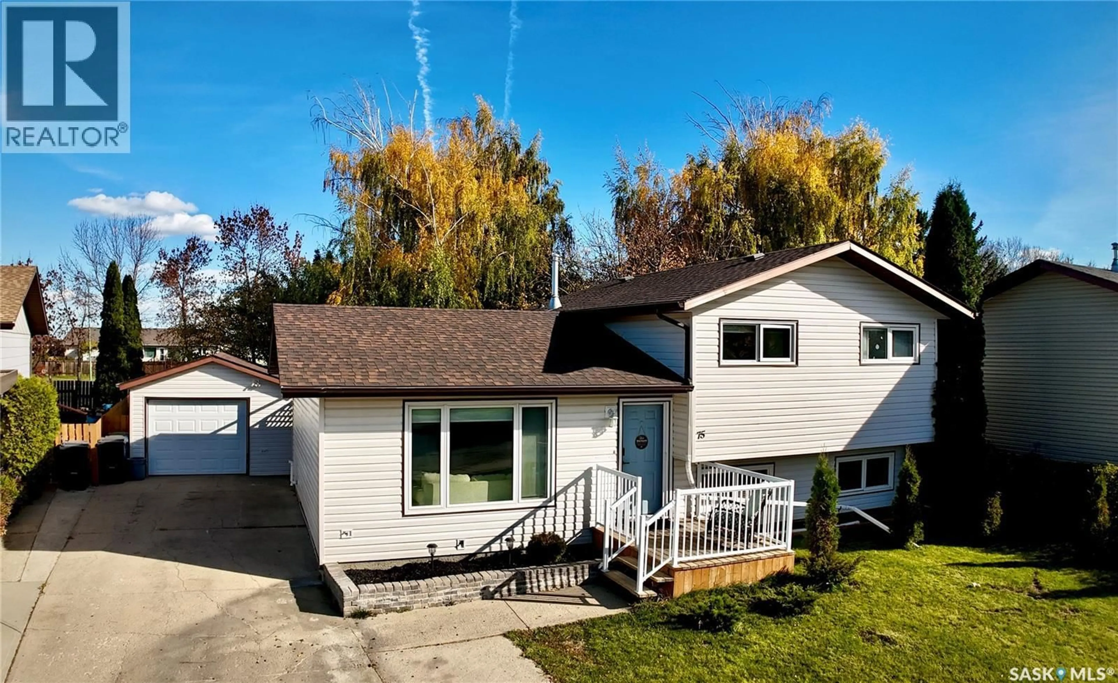 Home with vinyl exterior material, street for 75 LANGRILL DRIVE, Yorkton Saskatchewan S3N3L9
