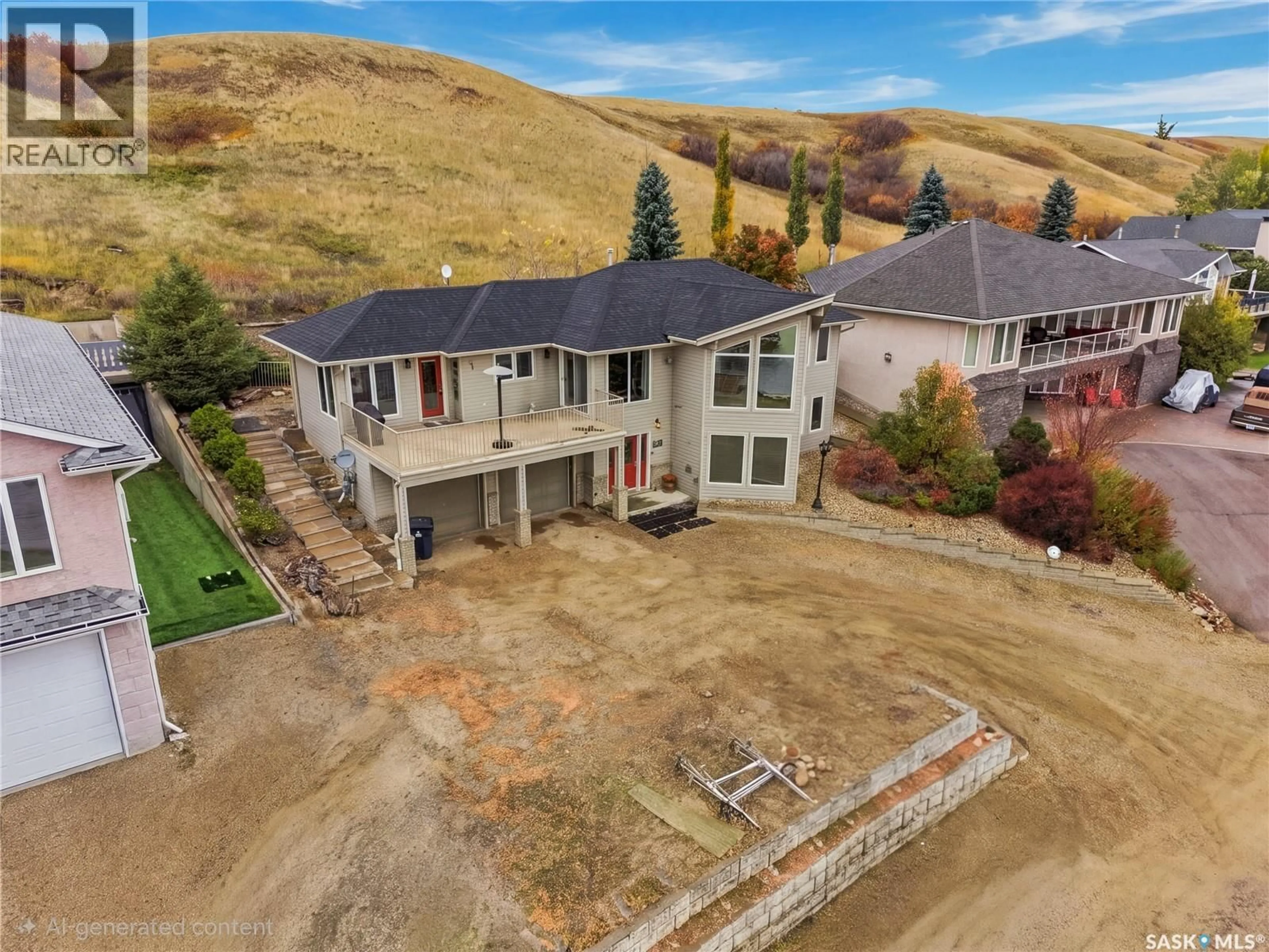 A pic from outside/outdoor area/front of a property/back of a property/a pic from drone, mountain view for 9 PELICAN PASS, Thode Saskatchewan S7C0A4