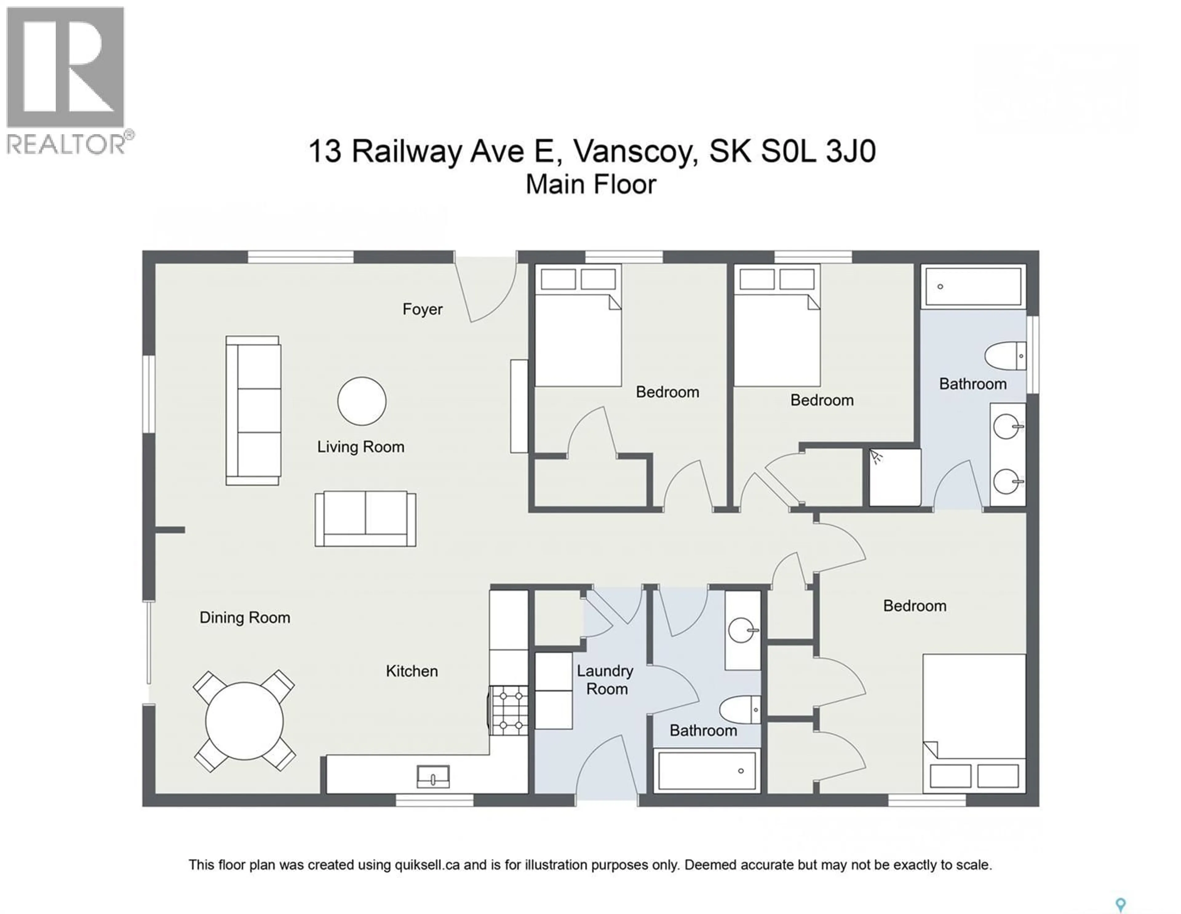 Floor plan for 13 401 RAILWAY AVENUE, Vanscoy Saskatchewan S0L3J0