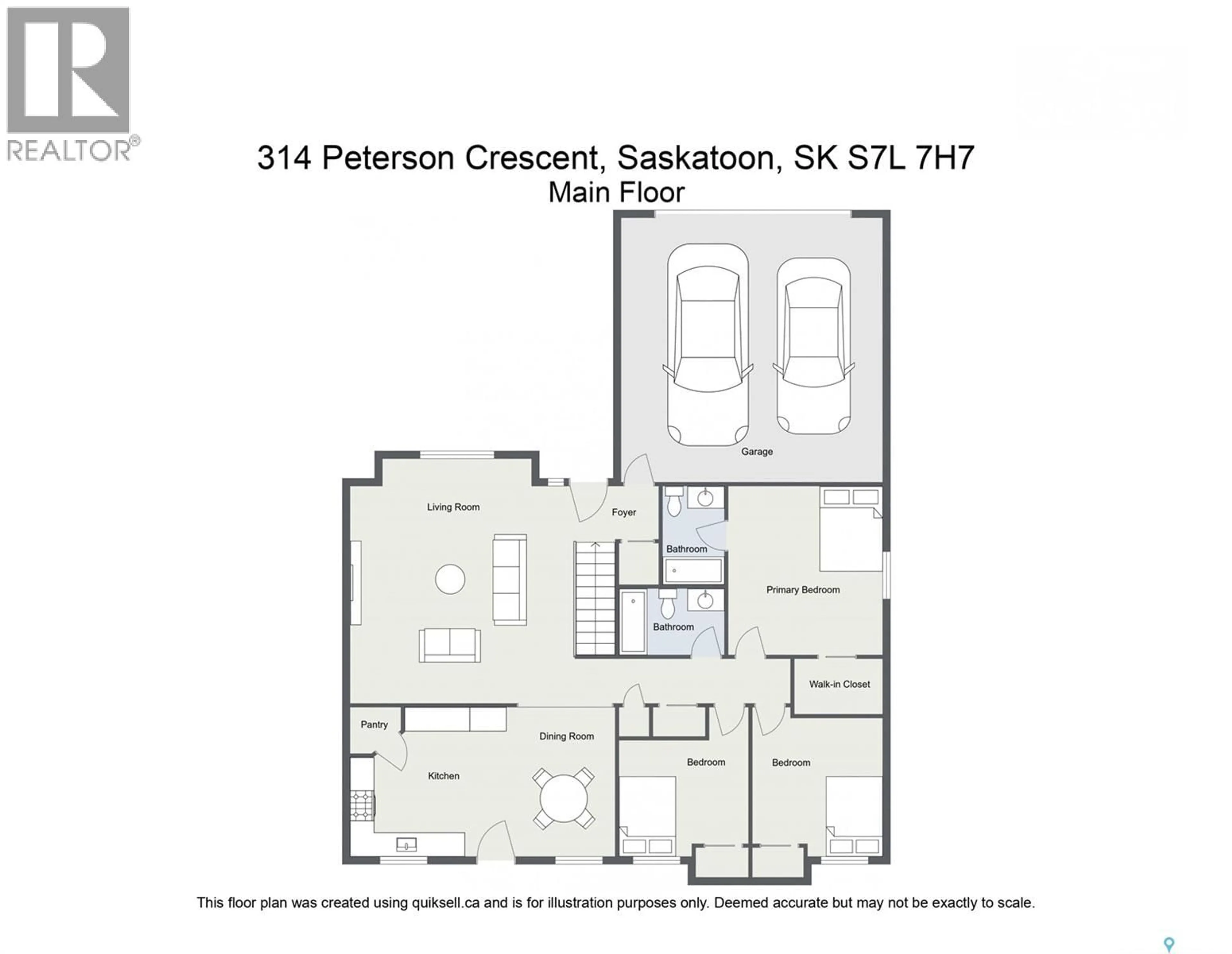 Floor plan for 314 PETERSON CRESCENT, Saskatoon Saskatchewan S7L7H7