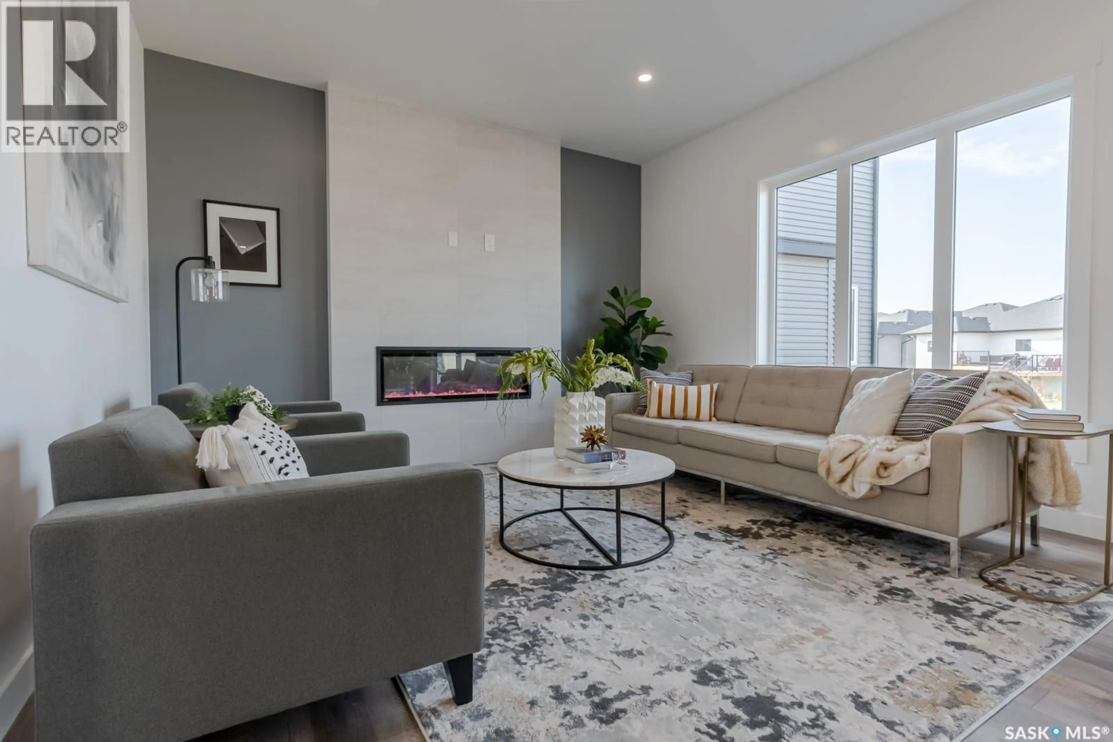 Living room with furniture, unknown for 447 ASOKAN RISE, Saskatoon Saskatchewan S7V0Z7