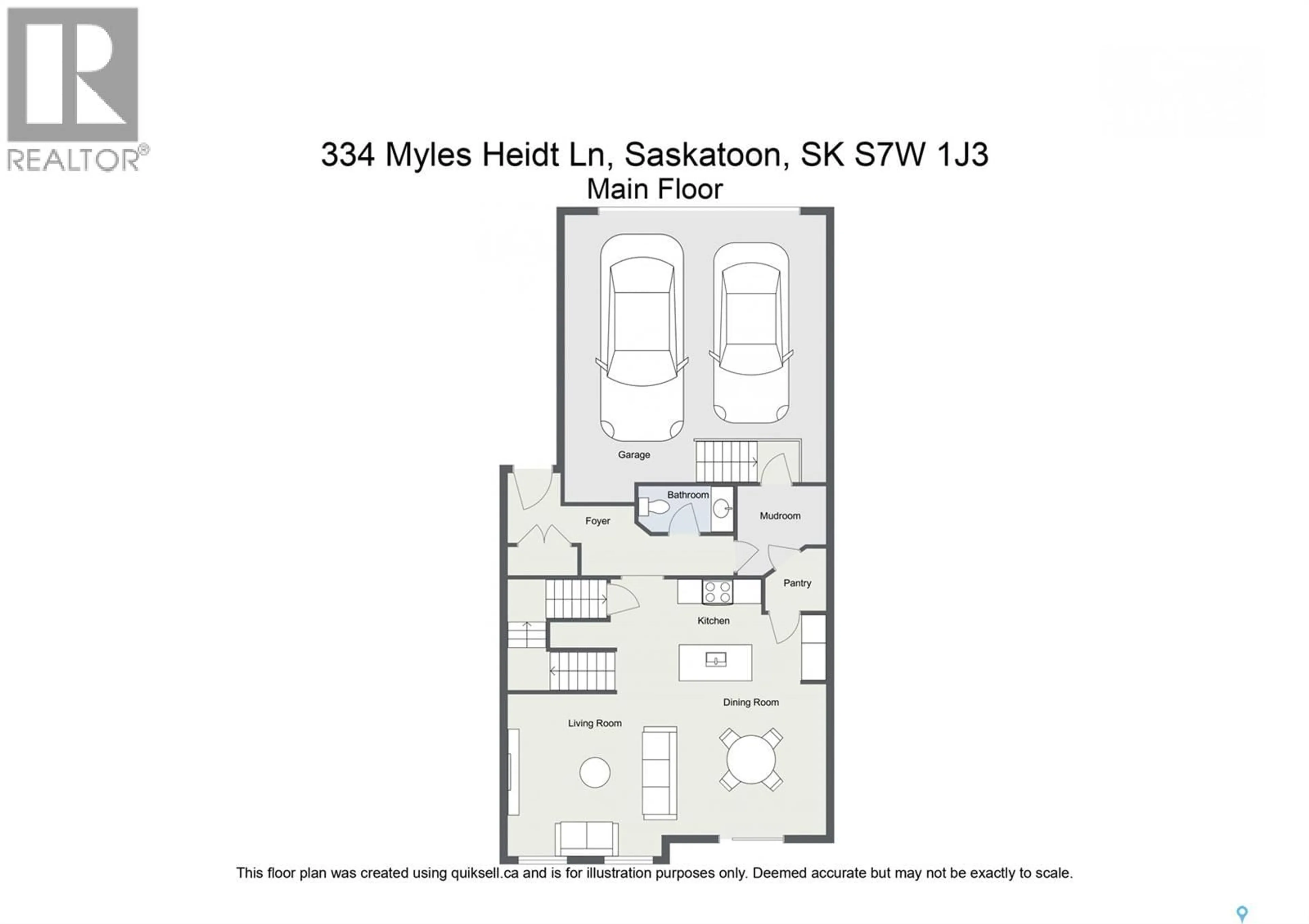Floor plan for 334 MYLES HEIDT LANE, Saskatoon Saskatchewan S7W1J3