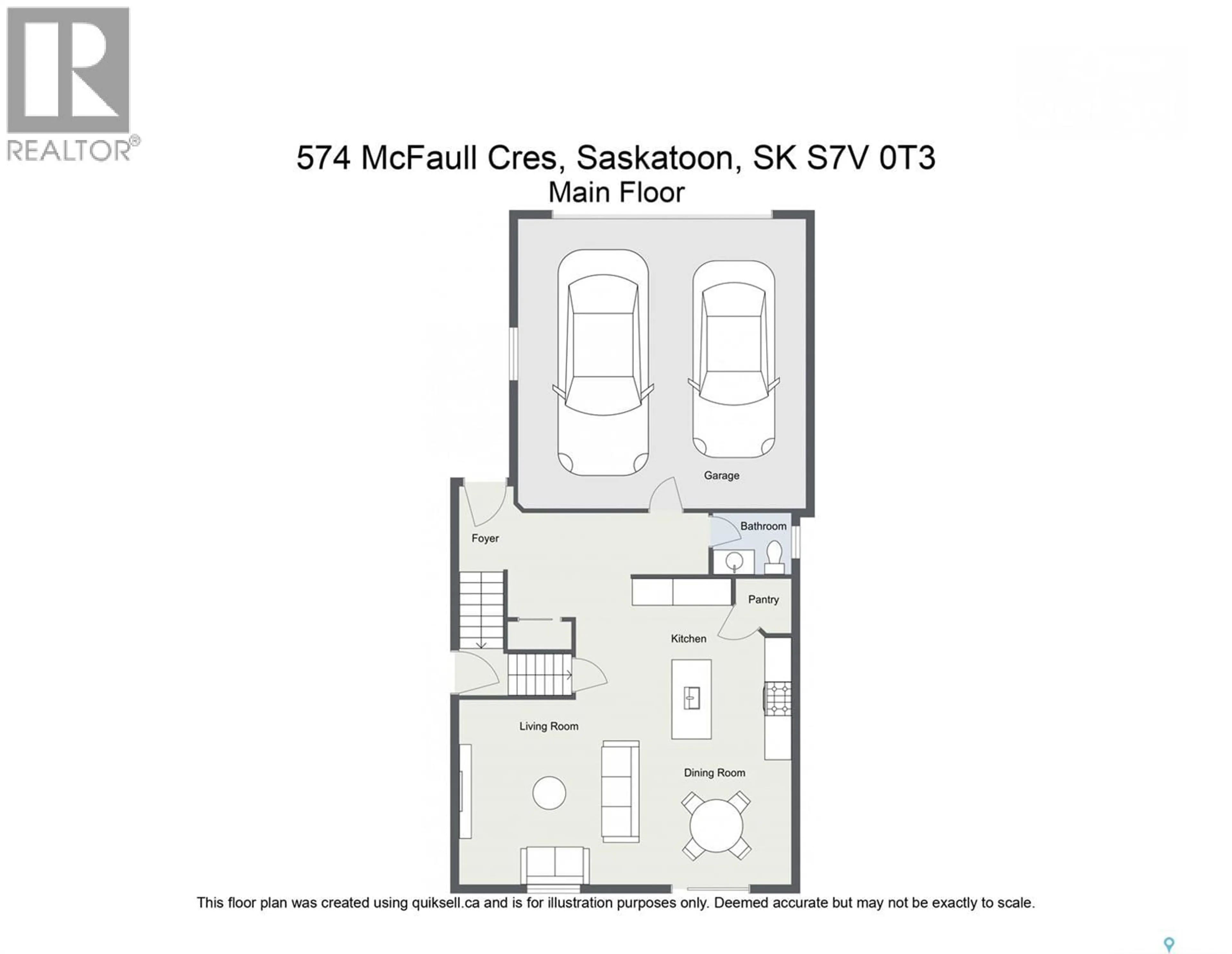 Floor plan for 574 MCFAULL CRESCENT, Saskatoon Saskatchewan S7V0T3
