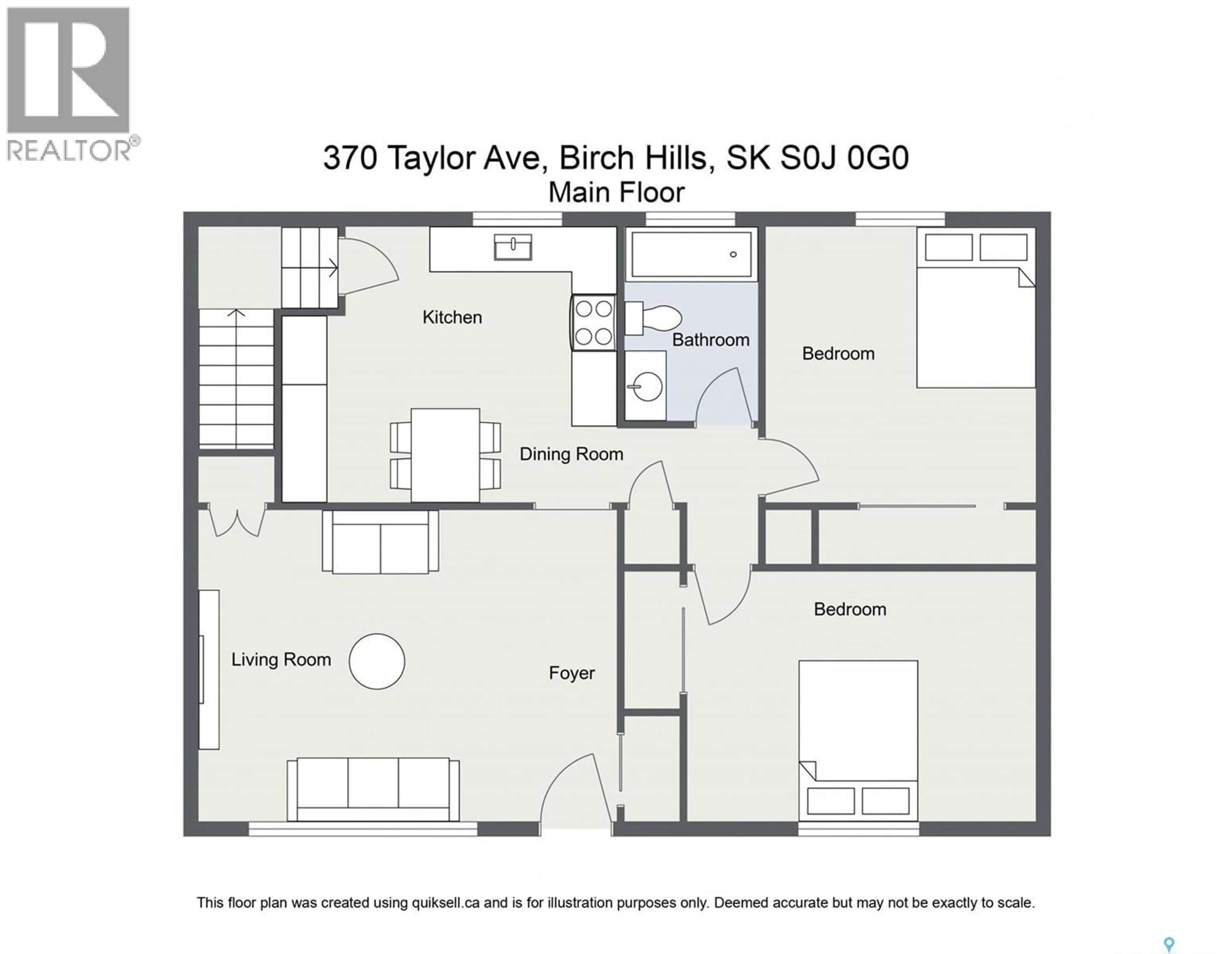 Floor plan for 370 TAYLOR AVENUE, Birch Hills Saskatchewan S0J0G0