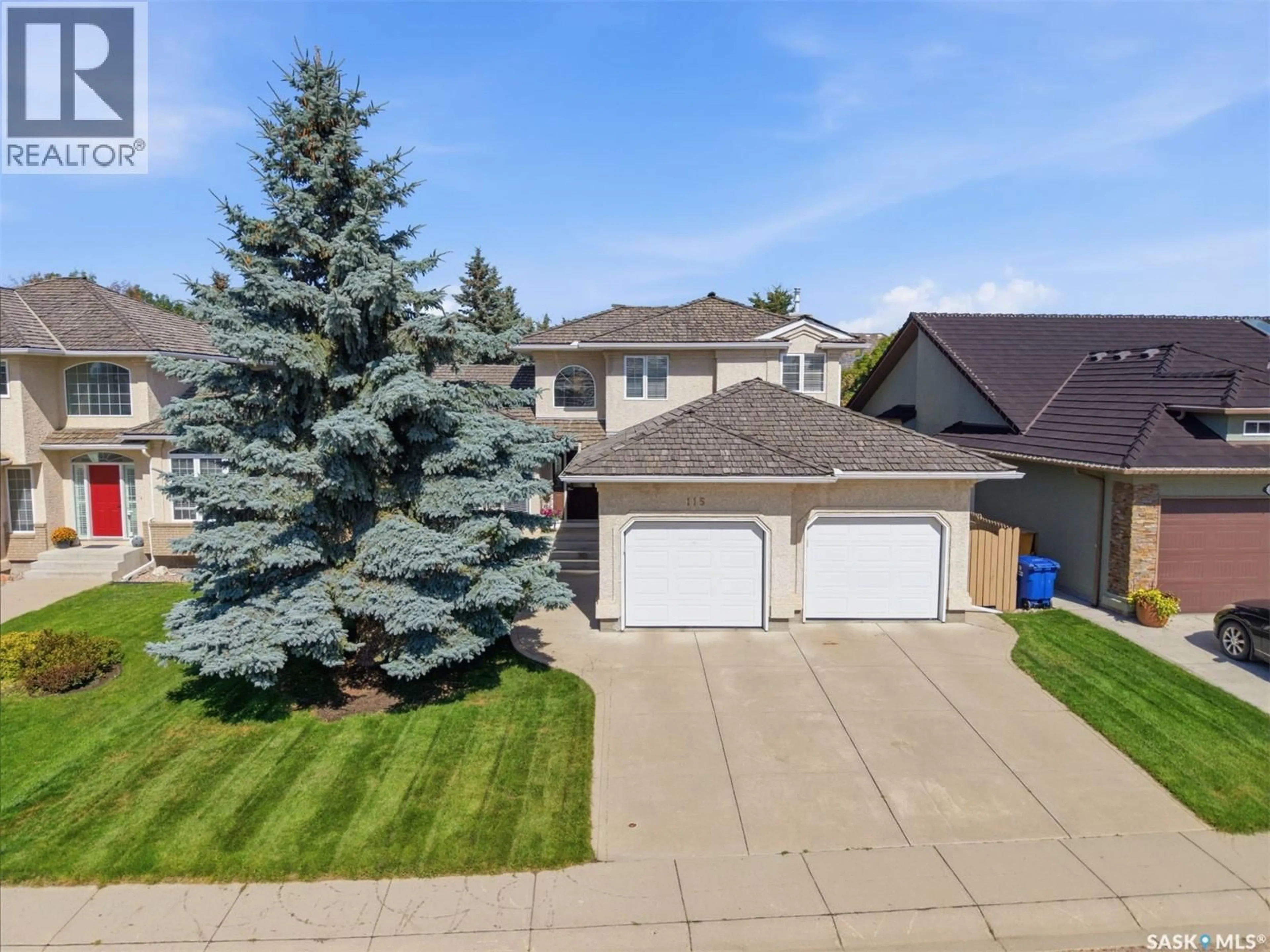 A pic from outside/outdoor area/front of a property/back of a property/a pic from drone, street for 115 BRAESHIRE LANE, Saskatoon Saskatchewan S7V1A1