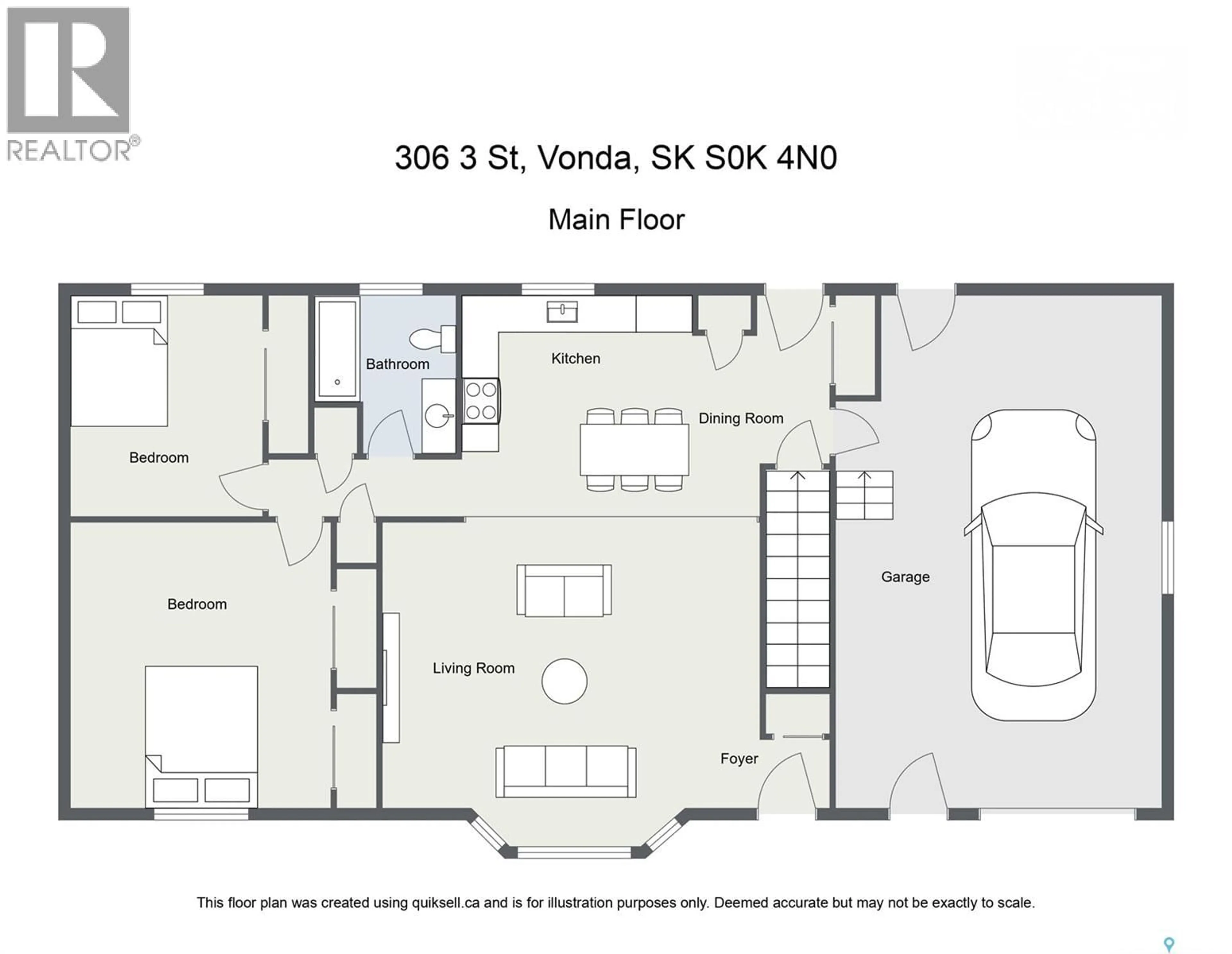 Floor plan for 306 3RD STREET, Vonda Saskatchewan S0K4N0