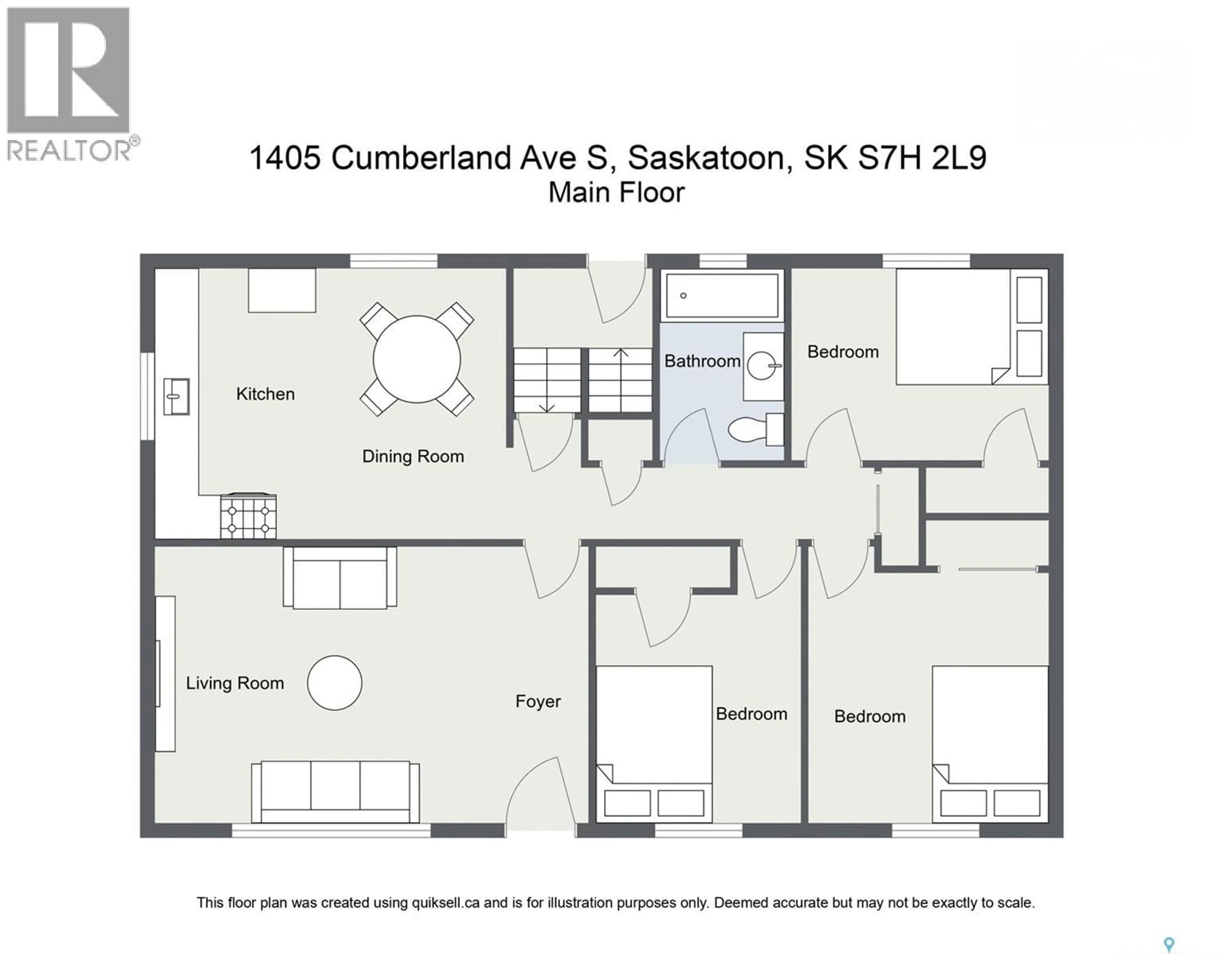 Floor plan for 1405 CUMBERLAND AVENUE, Saskatoon Saskatchewan S7H2L9