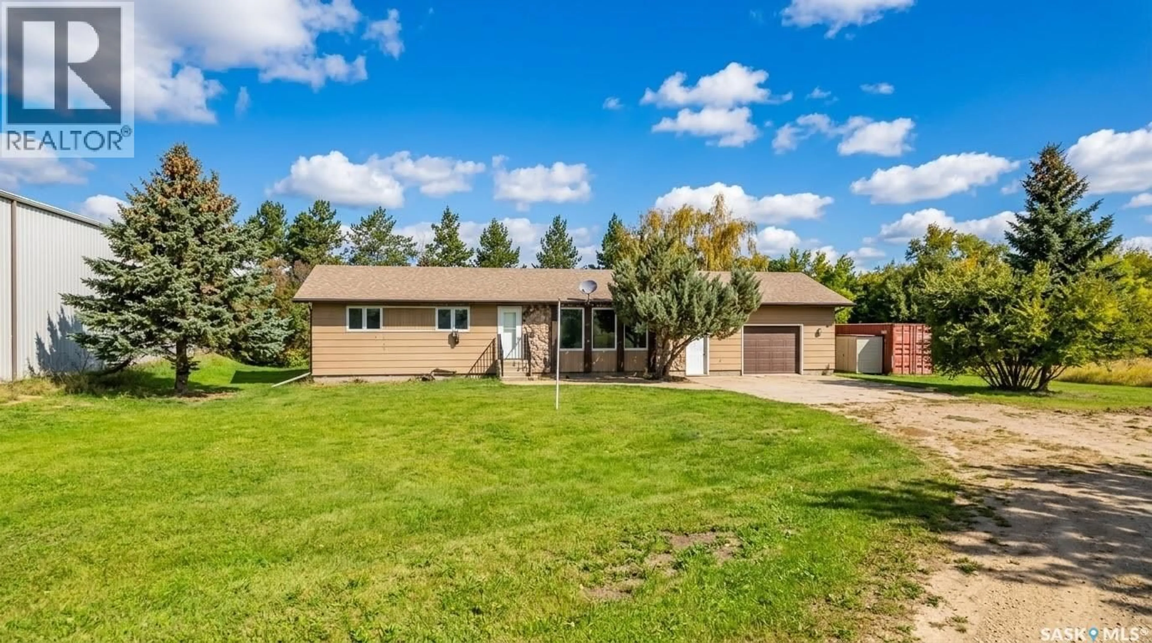 A pic from outside/outdoor area/front of a property/back of a property/a pic from drone, water/lake/river/ocean view for 1 CATHCART STREET, Brownlee Saskatchewan S0H0M0