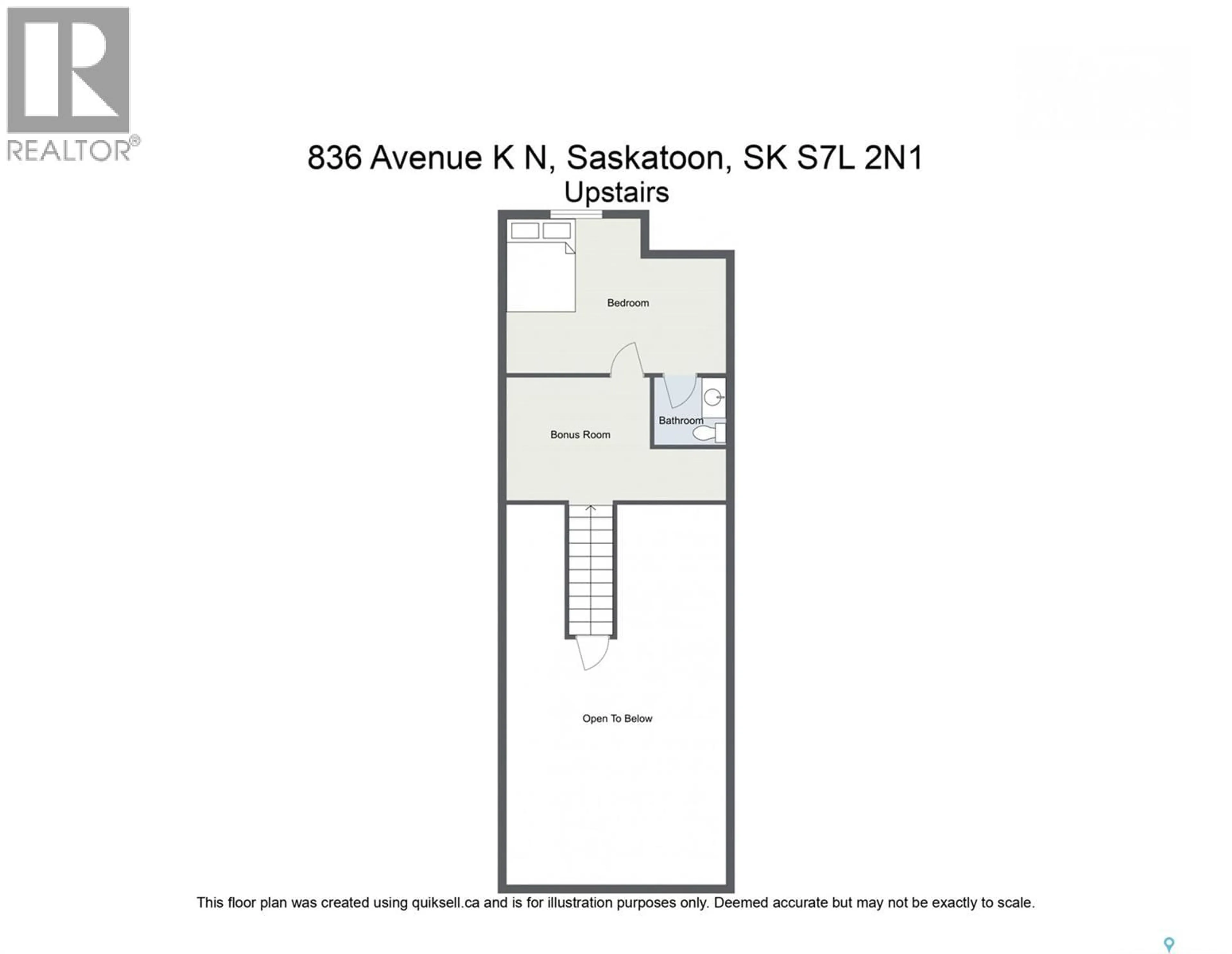 Floor plan for 836 K AVENUE, Saskatoon Saskatchewan S7L2N1