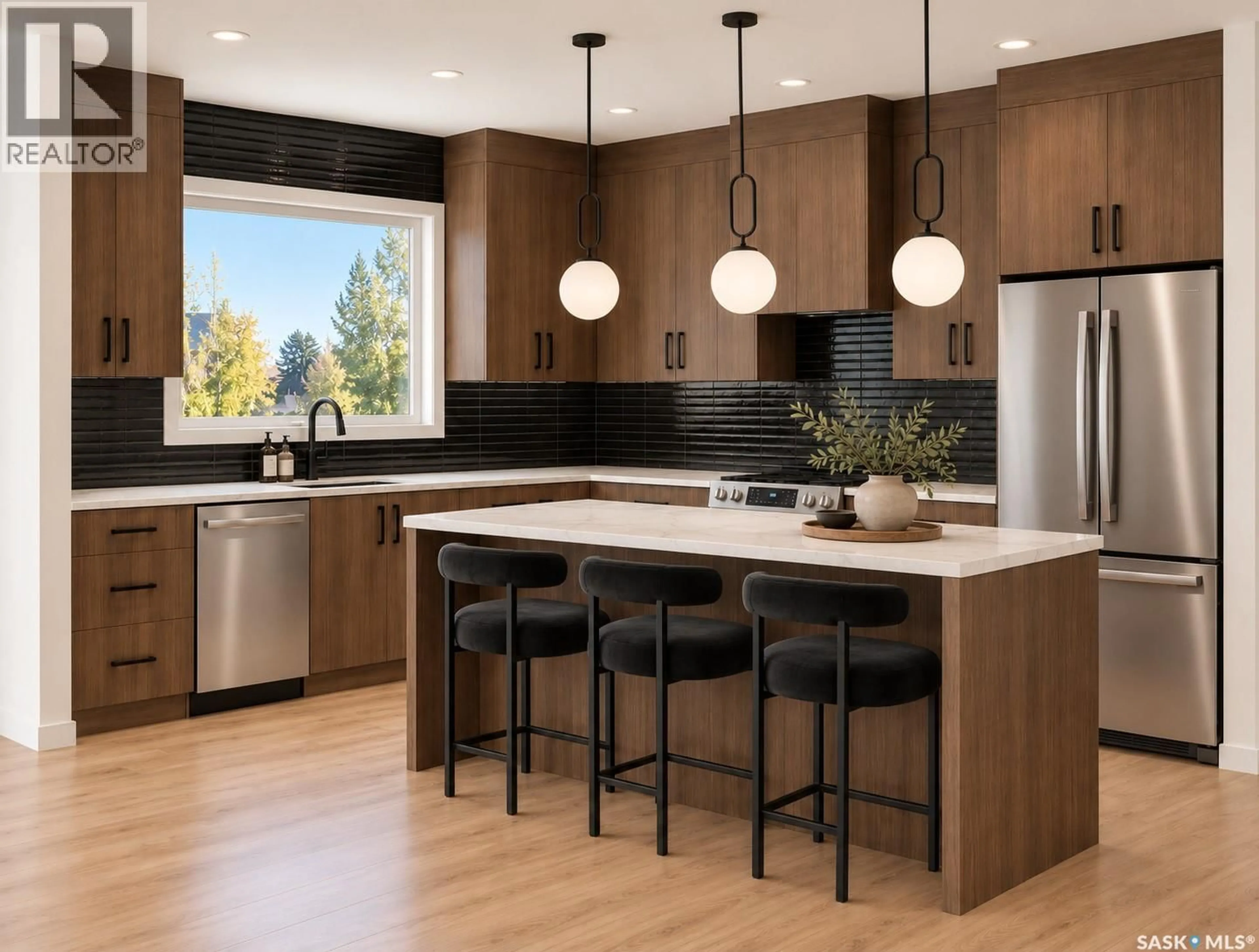 Contemporary kitchen, wood/laminate floor for 21 PLEASANT PLACE, Balgonie Saskatchewan S0G0E0