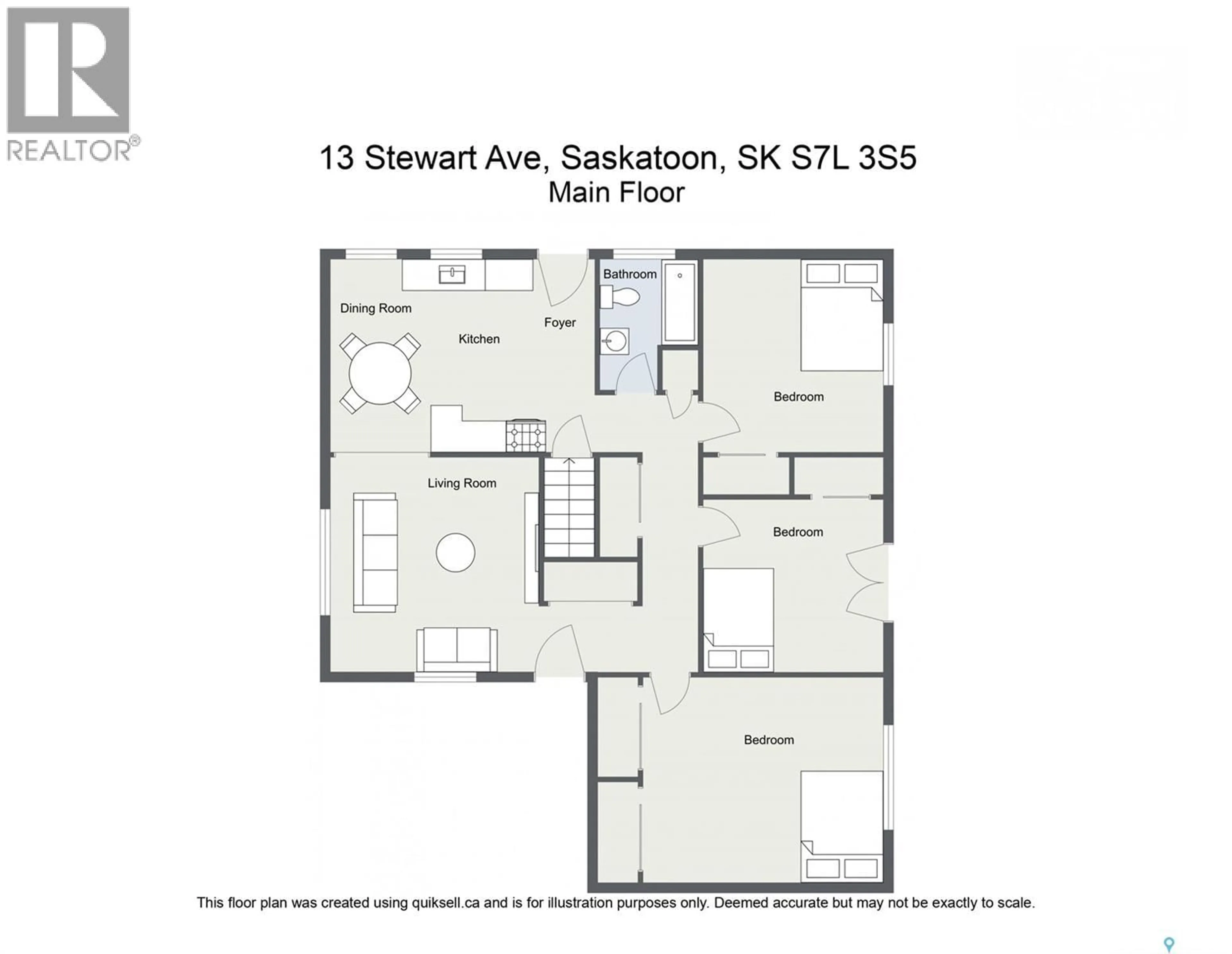 Floor plan for 13 STEWART AVENUE, Saskatoon Saskatchewan S7L3S5