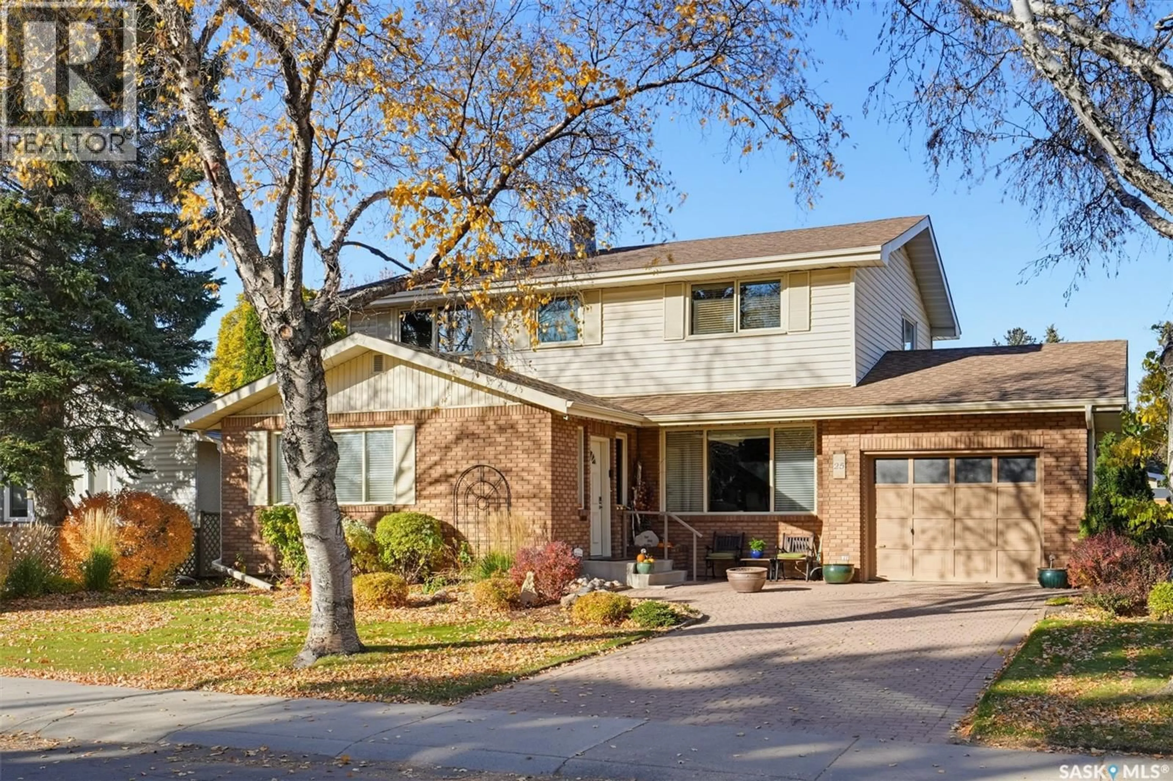 Home with brick exterior material, street for 25 YALE CRESCENT, Saskatoon Saskatchewan S7H3P6