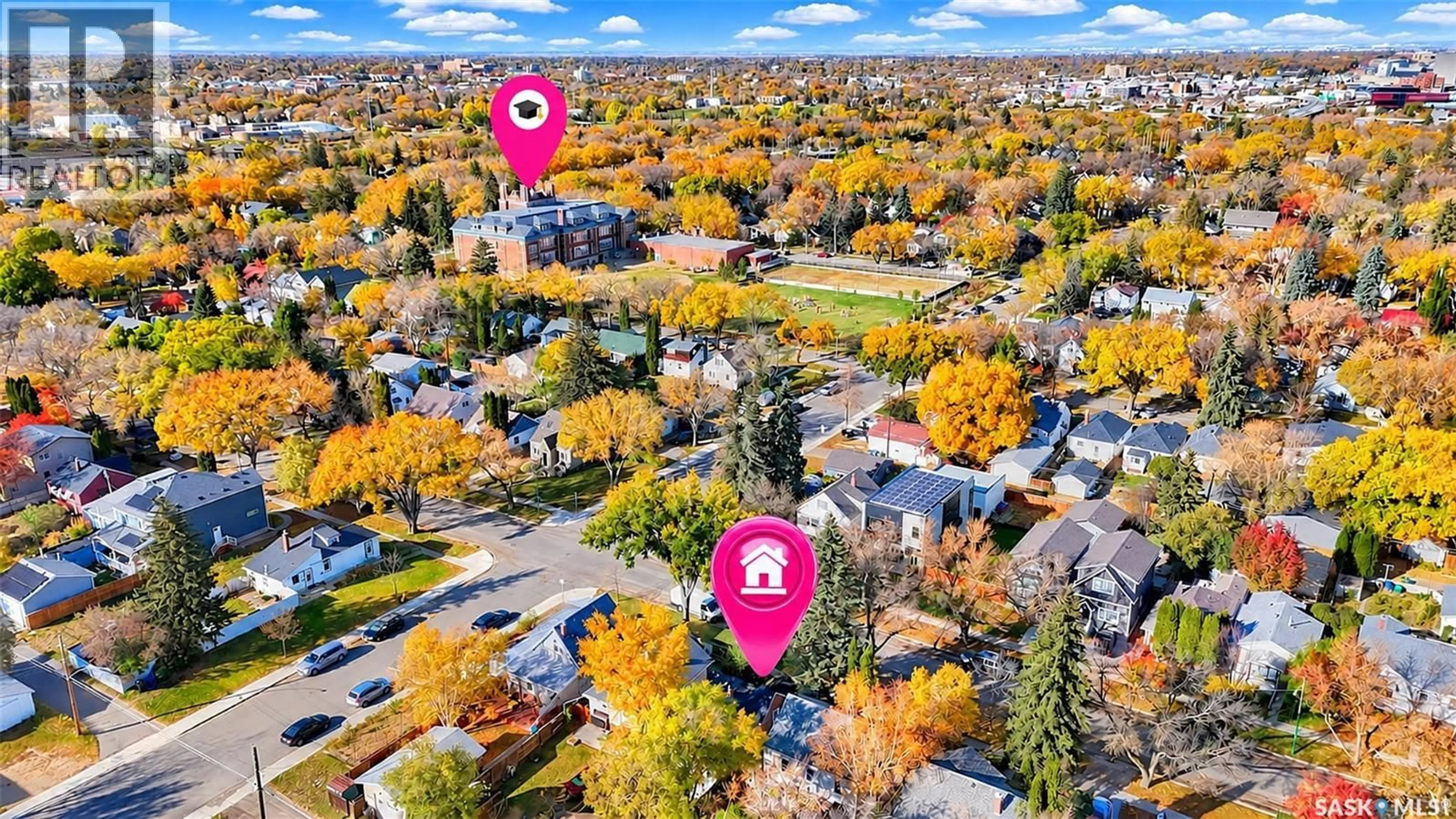 A pic from outside/outdoor area/front of a property/back of a property/a pic from drone, street for 206 4TH STREET, Saskatoon Saskatchewan S7H1J1