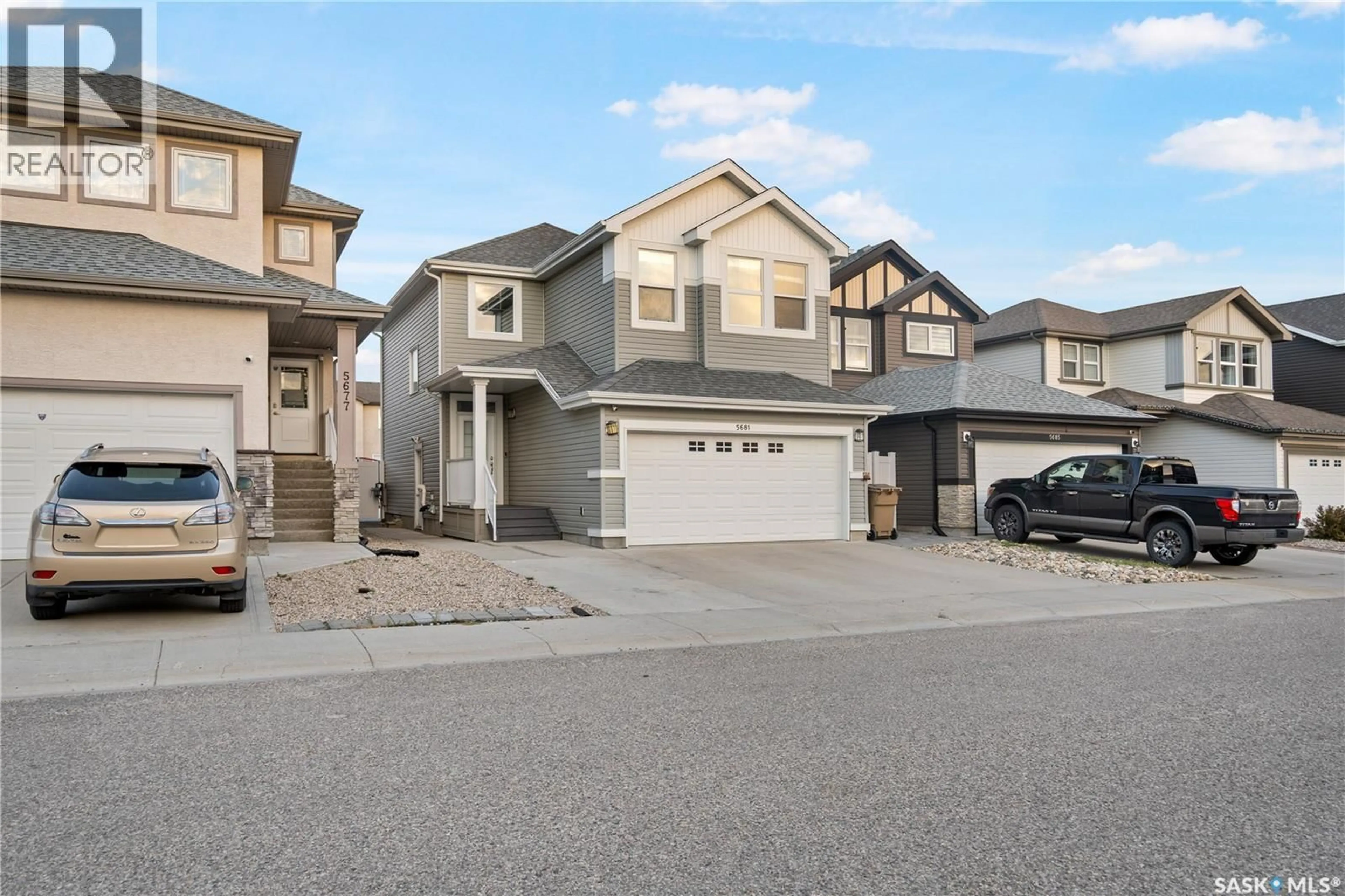 Home with vinyl exterior material, street for 5681 PEARSALL CRESCENT, Regina Saskatchewan S4W0K1