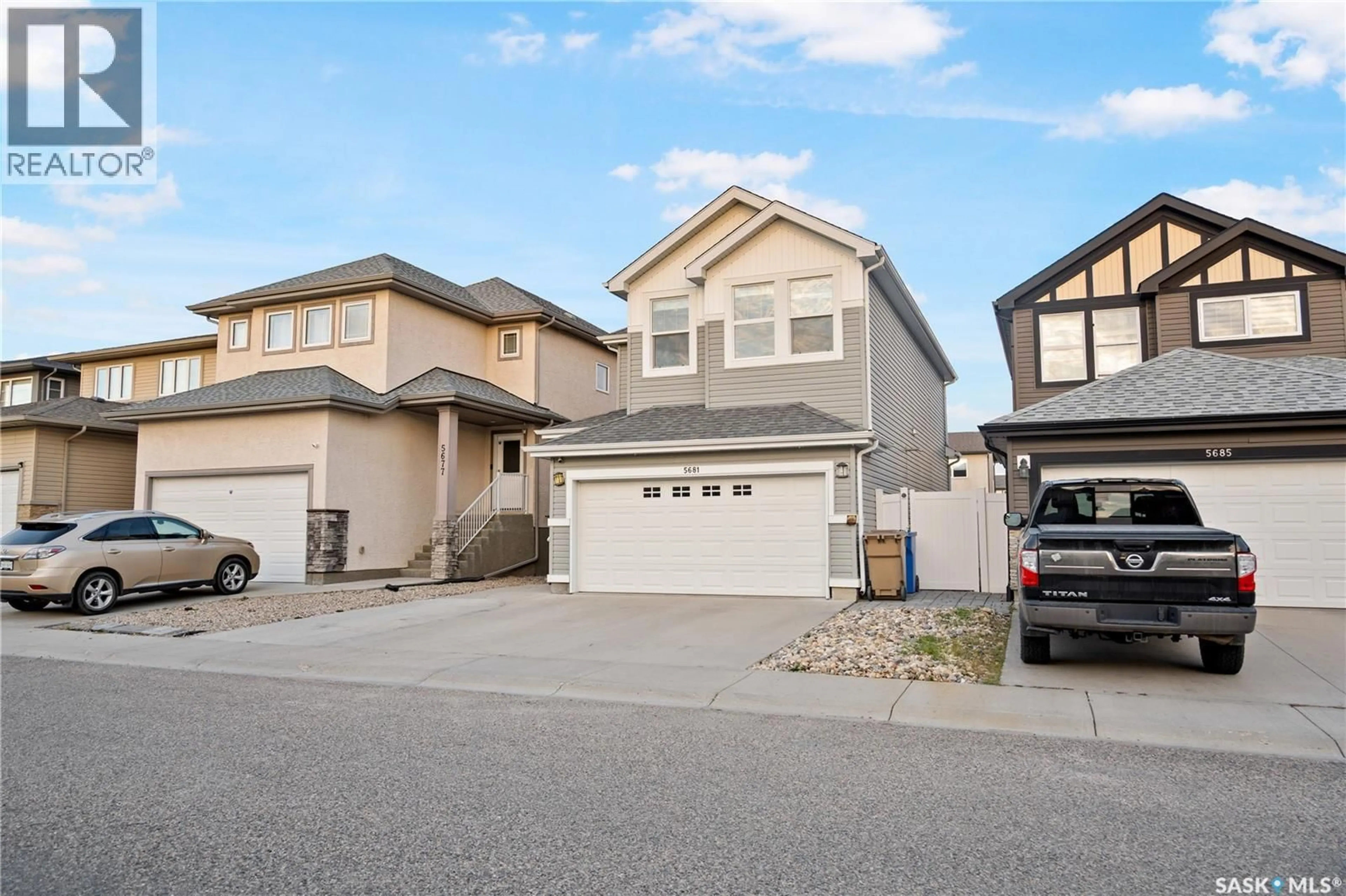 Home with vinyl exterior material, street for 5681 PEARSALL CRESCENT, Regina Saskatchewan S4W0K1