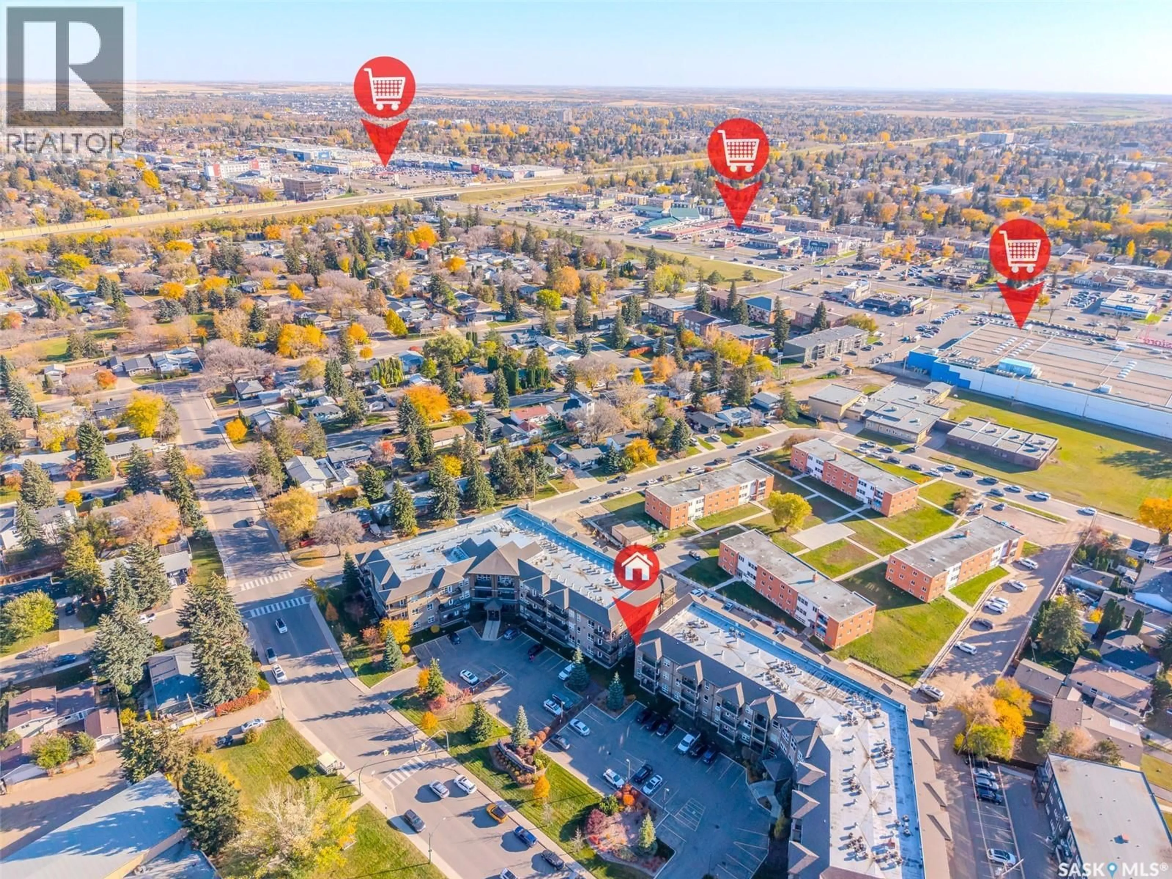 A pic from outside/outdoor area/front of a property/back of a property/a pic from drone, street for 321 2710 MAIN STREET, Saskatoon Saskatchewan S7H0M3