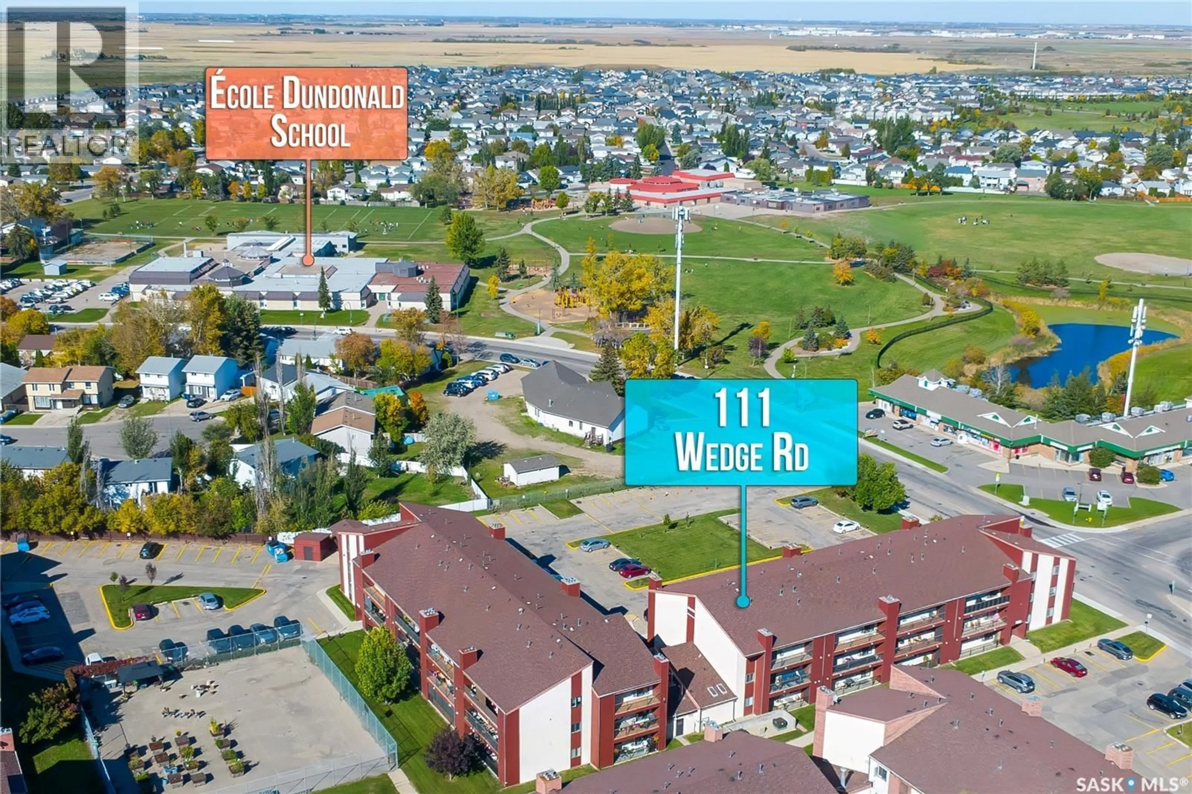 A pic from outside/outdoor area/front of a property/back of a property/a pic from drone, city buildings view from balcony for 109 111 WEDGE ROAD, Saskatoon Saskatchewan S7L6S8