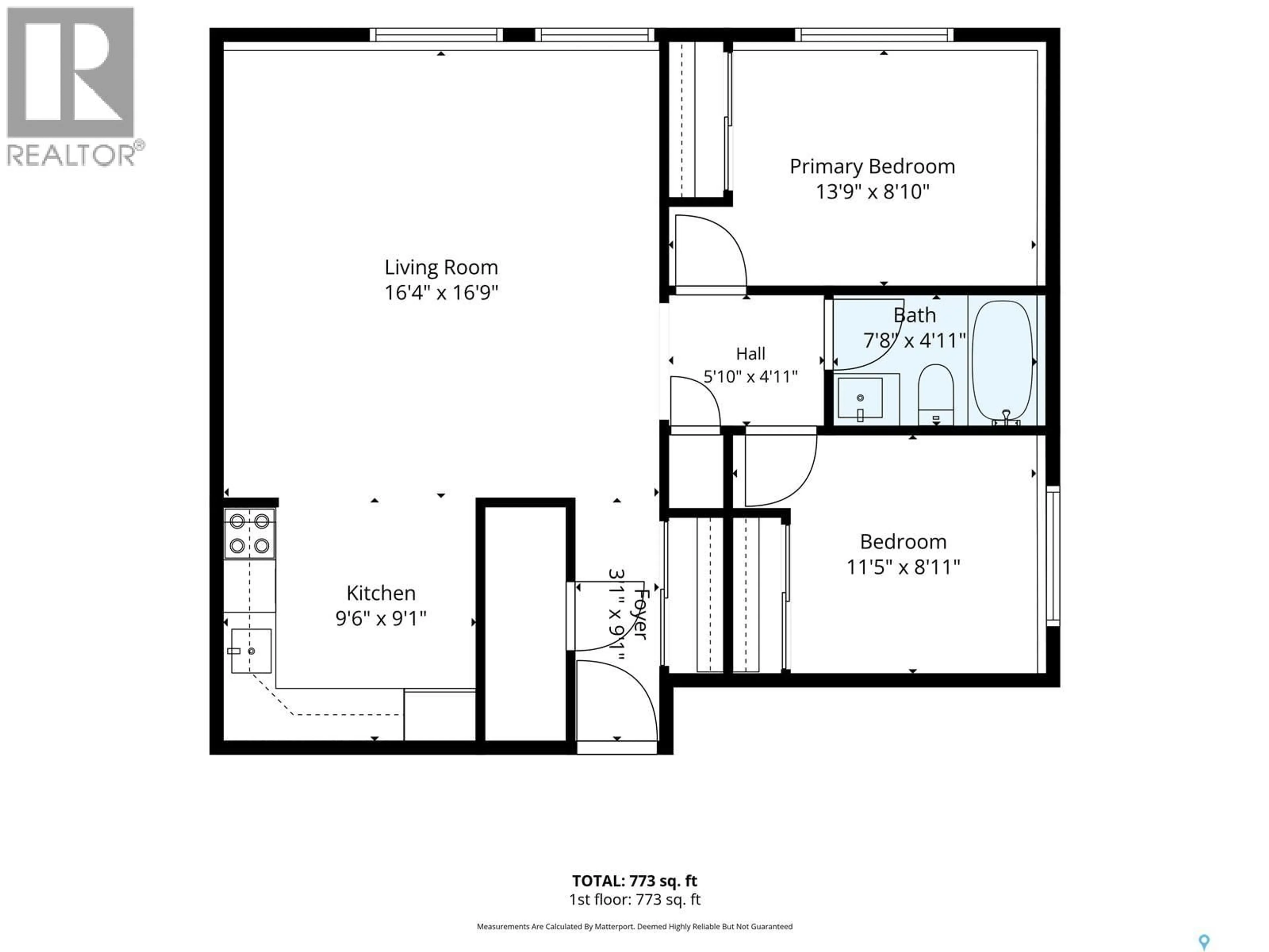 Floor plan for 104 - 522 X AVENUE, Saskatoon Saskatchewan S7M4X9