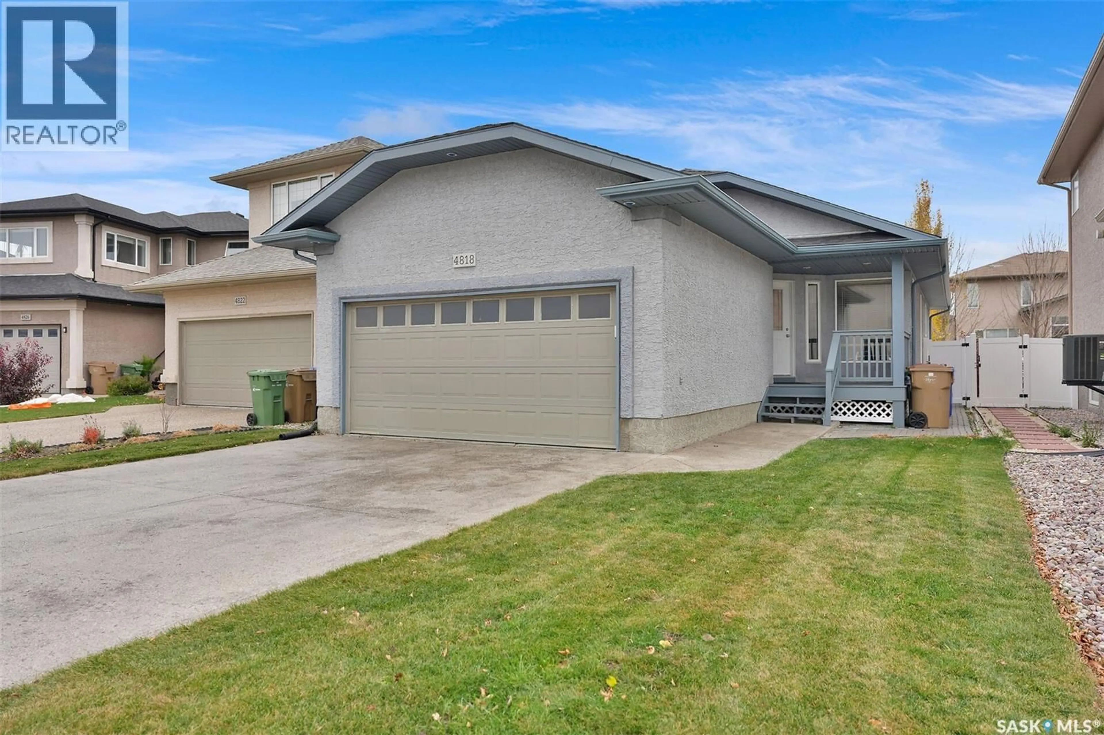 Home with vinyl exterior material, street for 4818 WEBSTER CRESCENT, Regina Saskatchewan S4X4T3