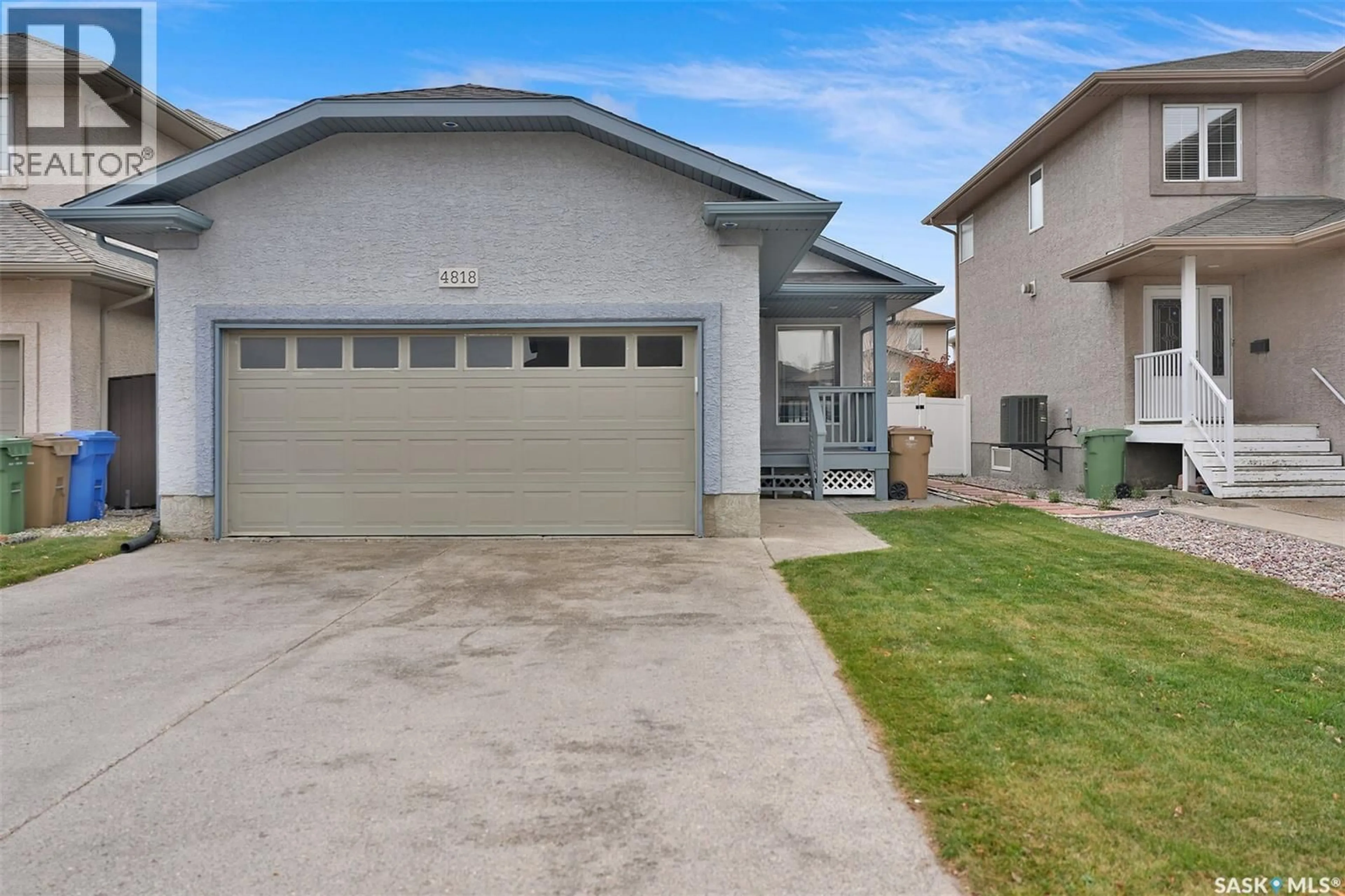 Home with vinyl exterior material, street for 4818 WEBSTER CRESCENT, Regina Saskatchewan S4X4T3