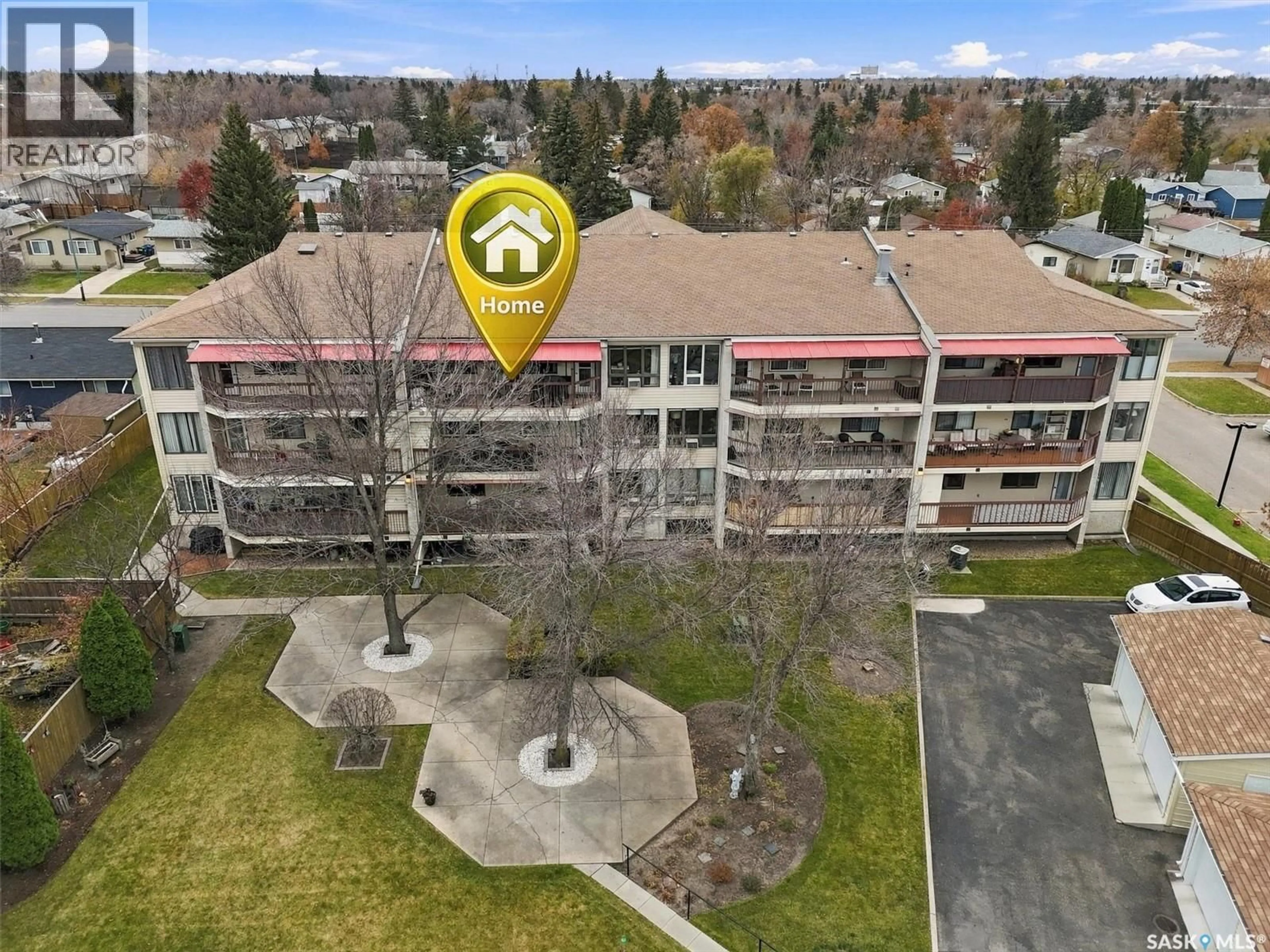 A pic from outside/outdoor area/front of a property/back of a property/a pic from drone, unknown for 306 - 3220 33RD STREET, Saskatoon Saskatchewan S7L6K3