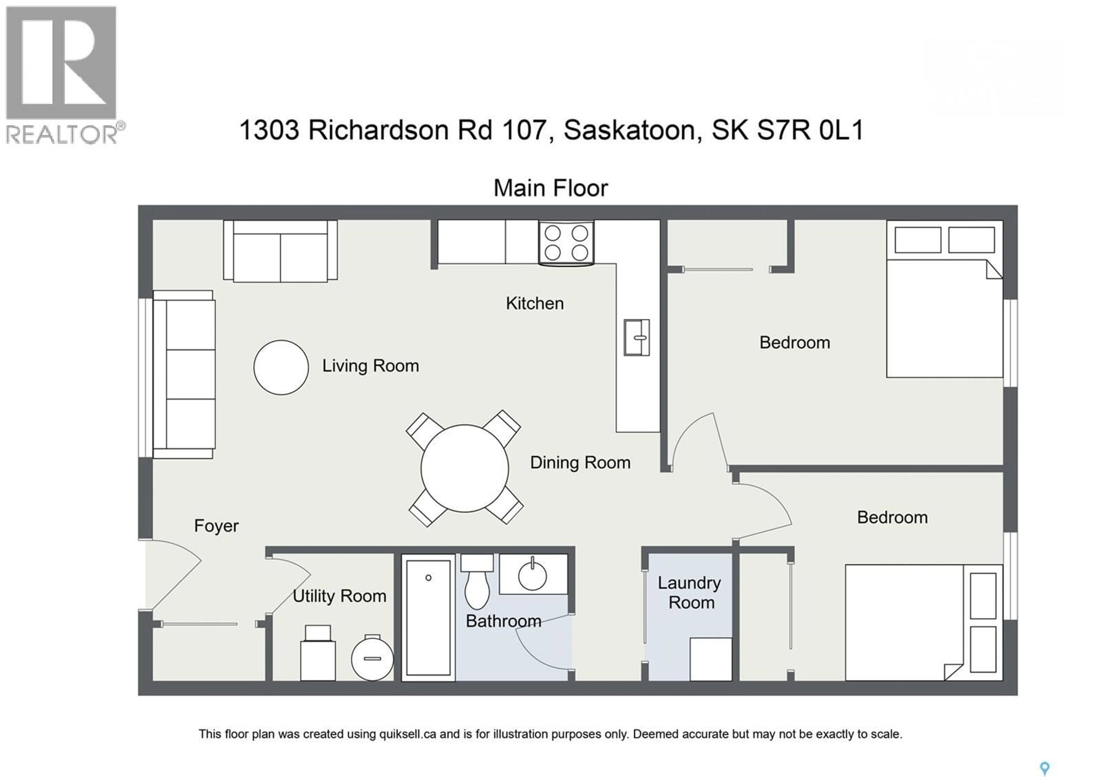 Floor plan for 107 - 1303 RICHARDSON ROAD, Saskatoon Saskatchewan S7R0L1
