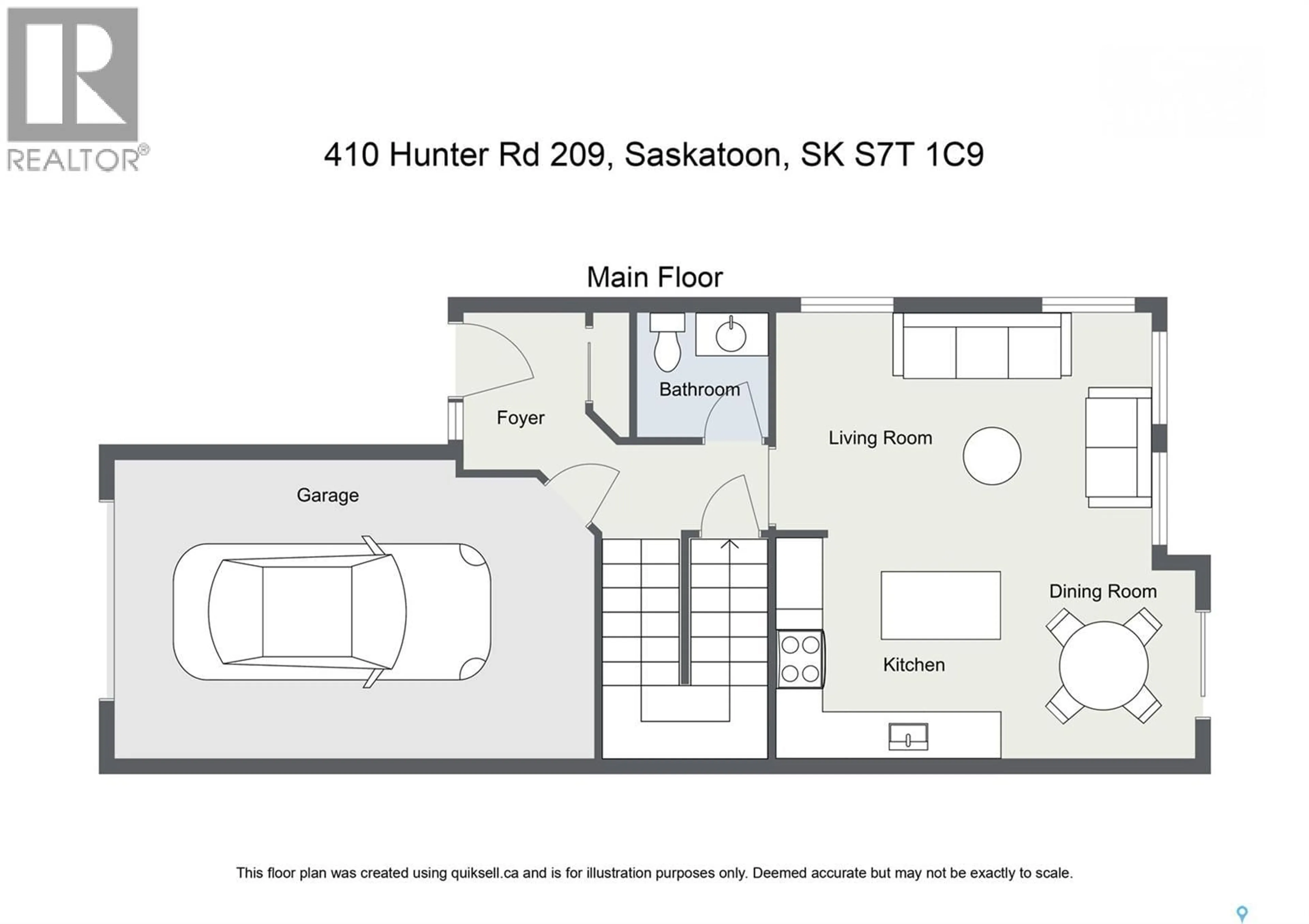 Floor plan for 209 - 410 HUNTER ROAD, Saskatoon Saskatchewan S7T1C9