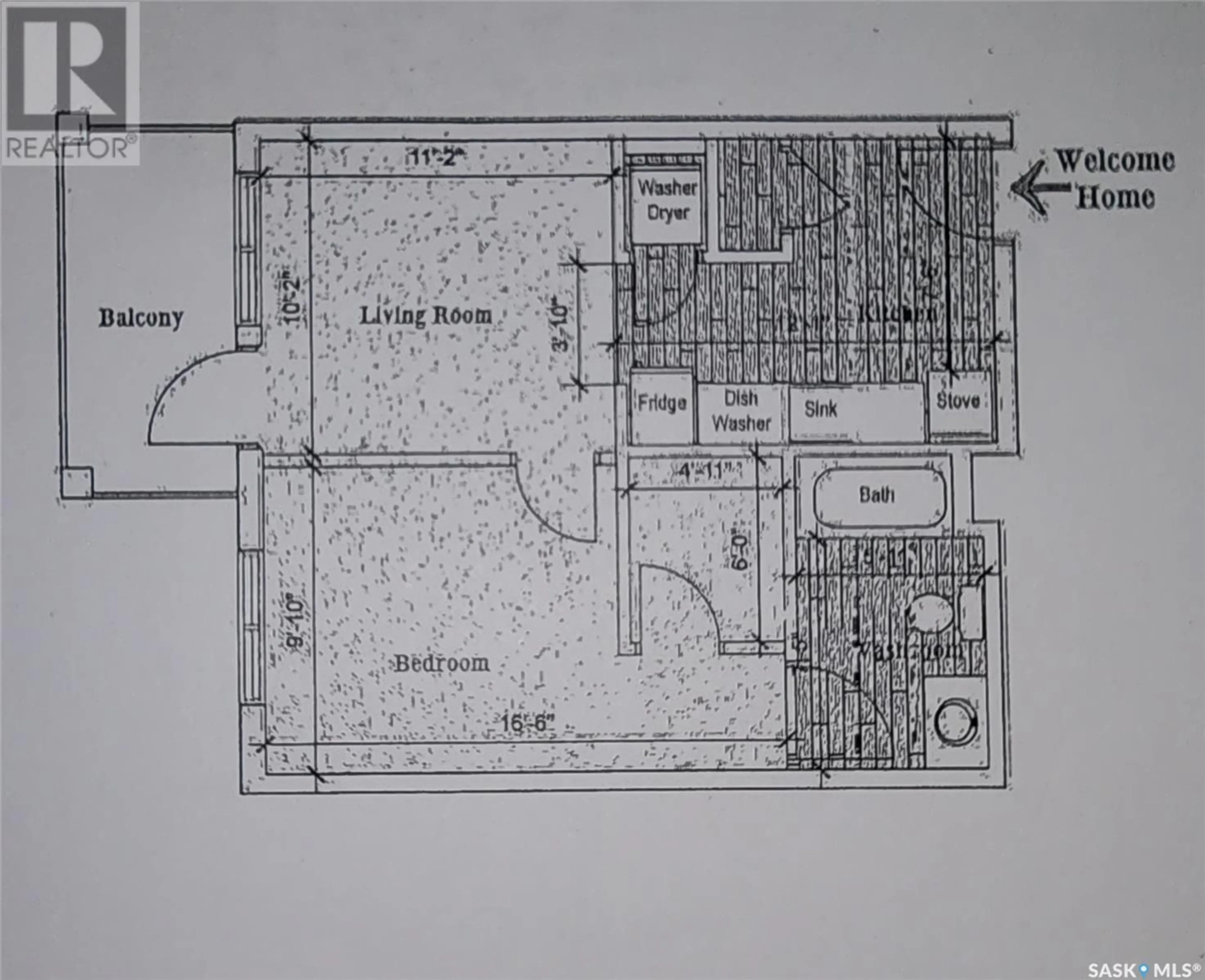 Floor plan for 323 680 7th AVENUE E, Melville Saskatchewan S0A2P0