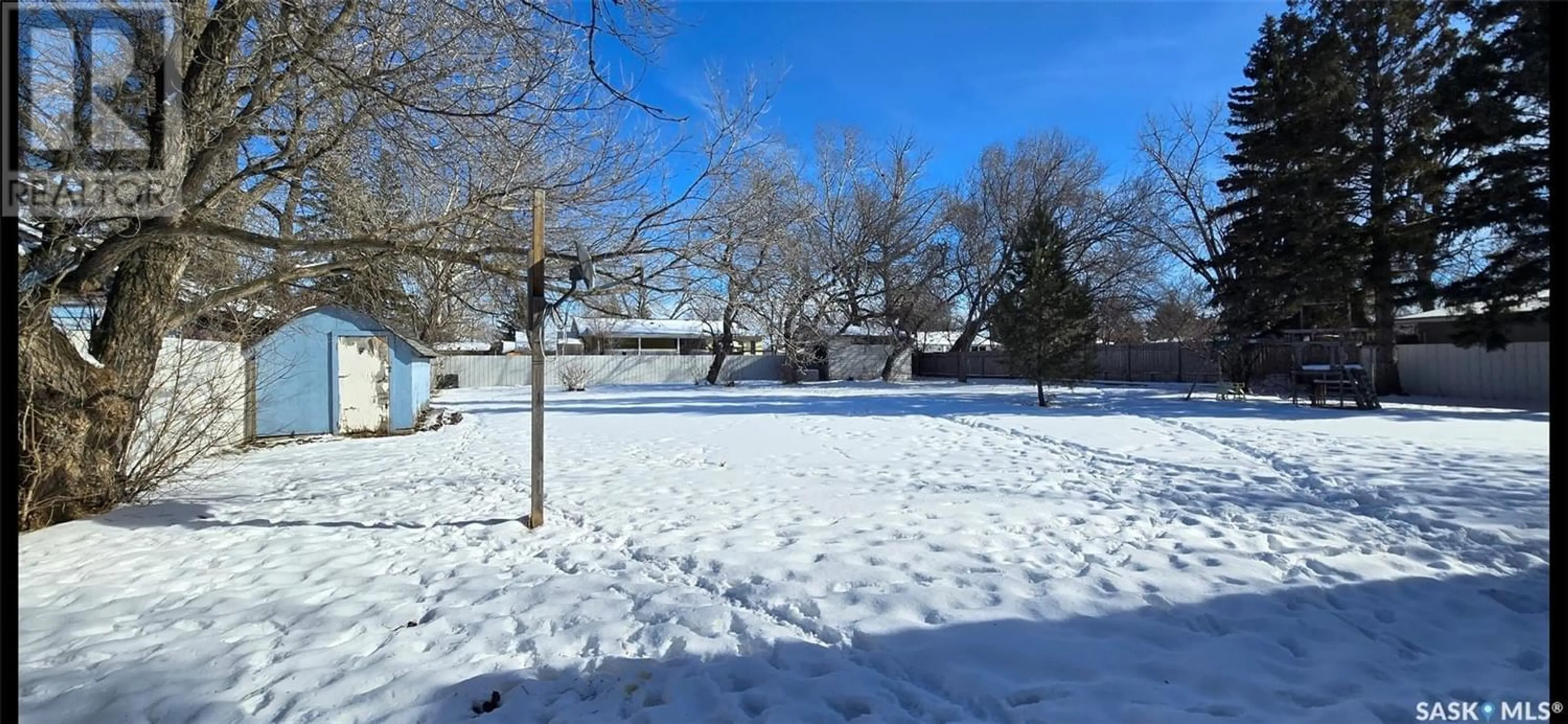 A pic from exterior of the house or condo, the fenced backyard for 315 Government ROAD, Stoughton Saskatchewan S0G4T0