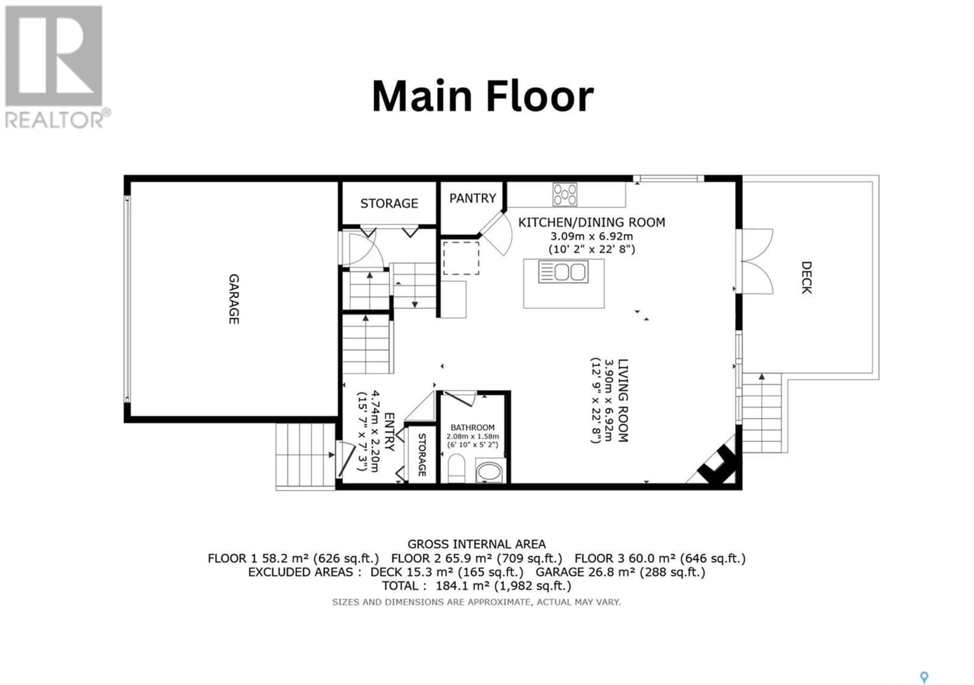 Floor plan for 15 Everton CRESCENT, Moose Jaw Saskatchewan S6K0A1