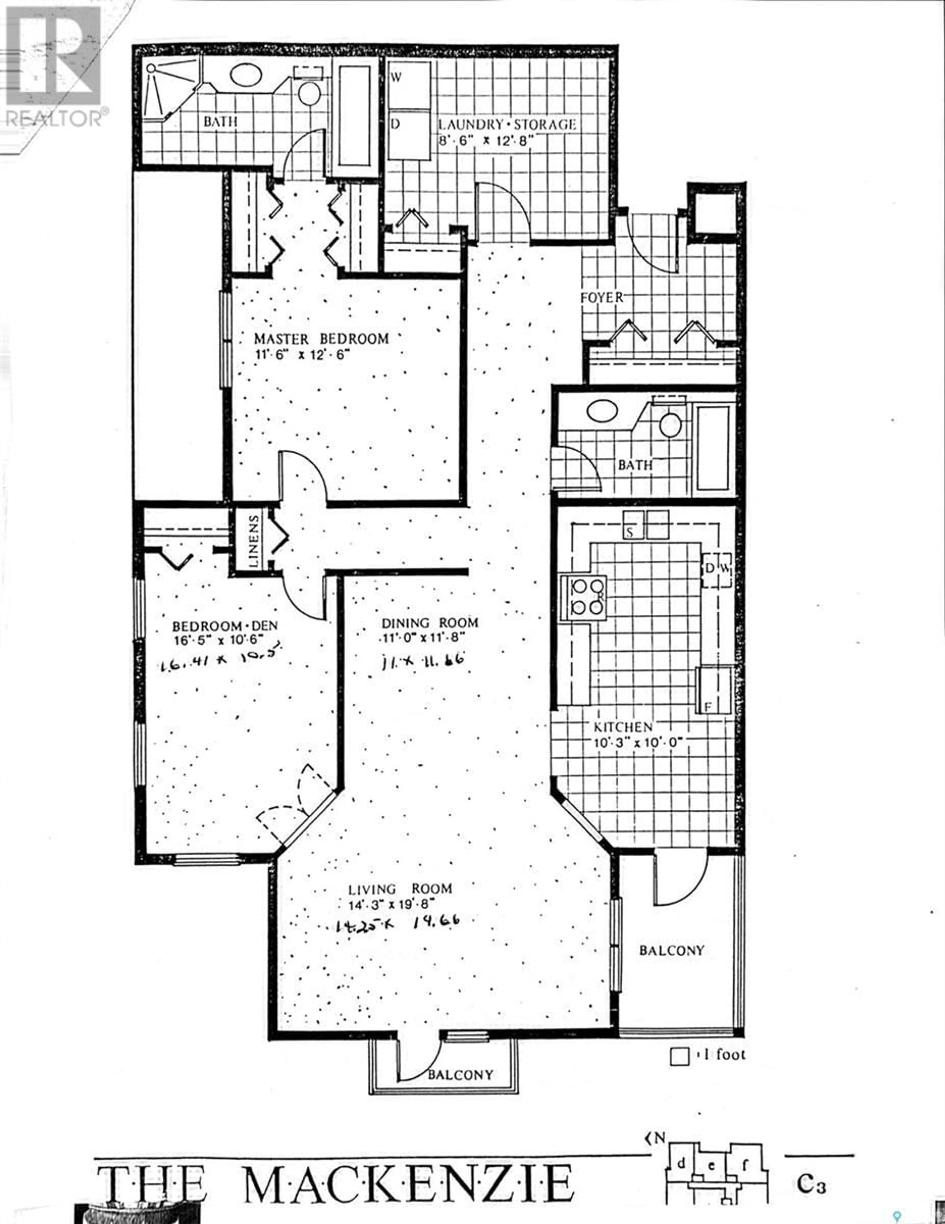 Floor plan for 303 2315 Cornwall STREET, Regina Saskatchewan S4P2L4