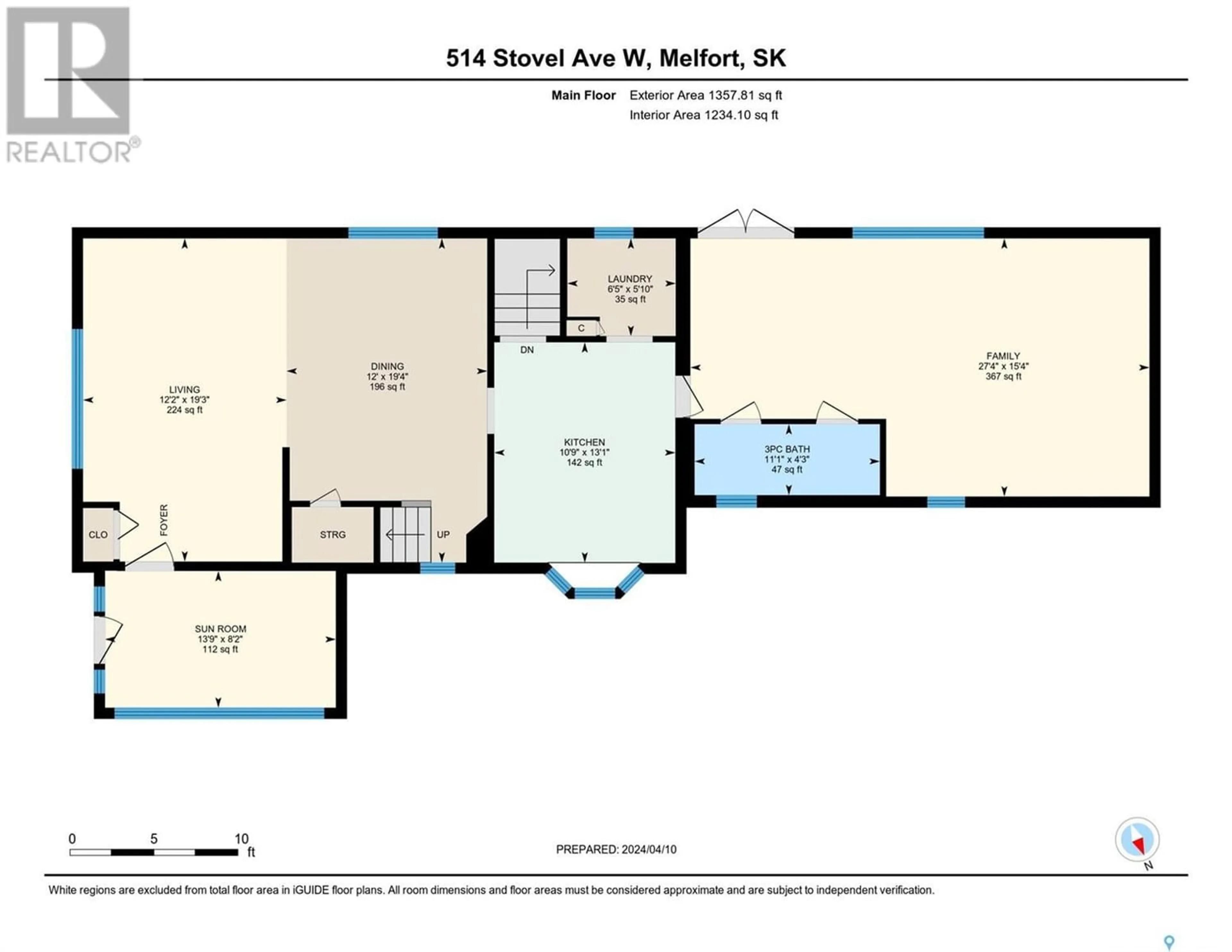 Floor plan for 514 Stovel AVENUE W, Melfort Saskatchewan S0E1A0