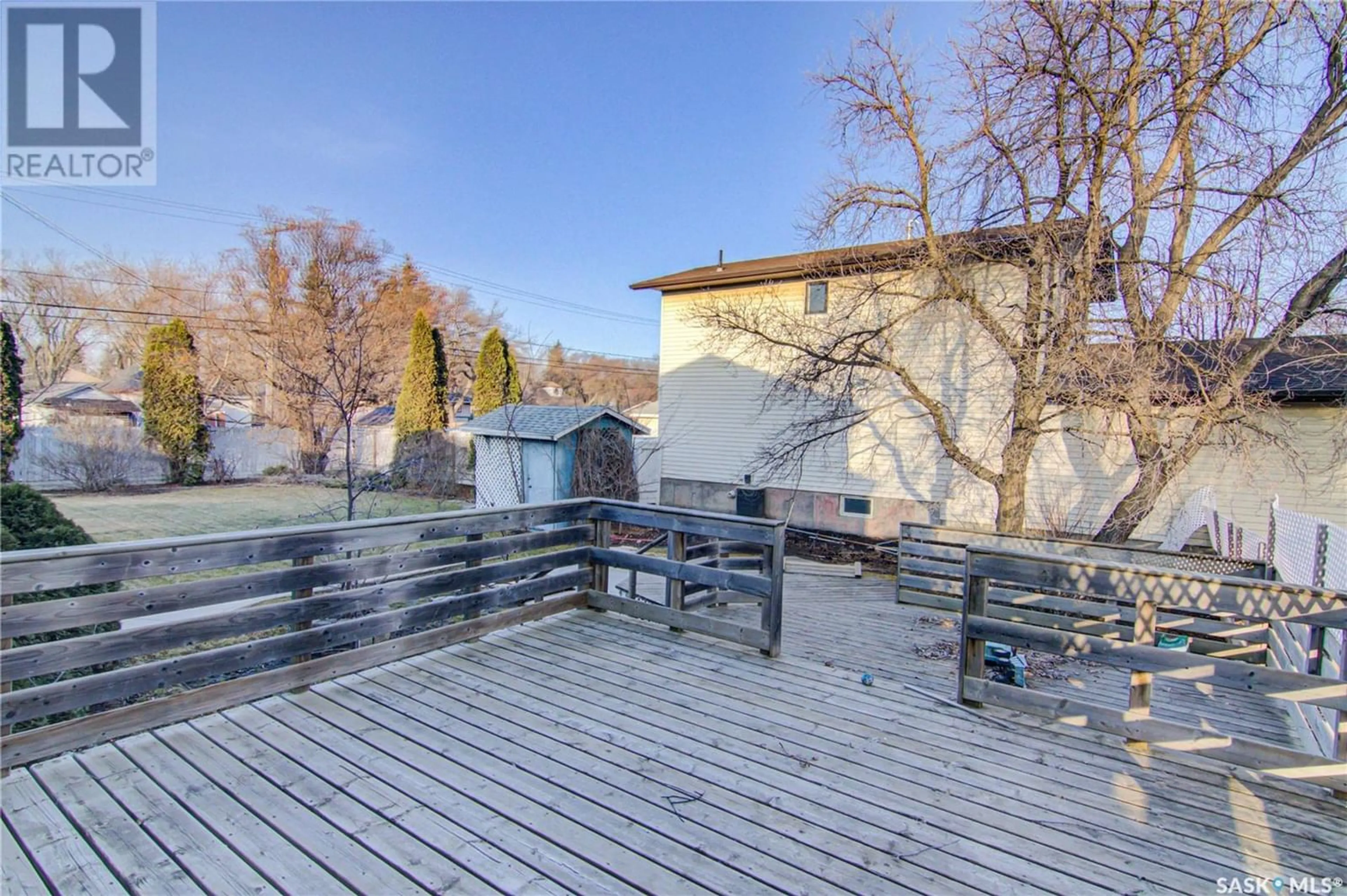 Patio, the fenced backyard for 302 McLeod AVENUE E, Melfort Saskatchewan S0E1A0