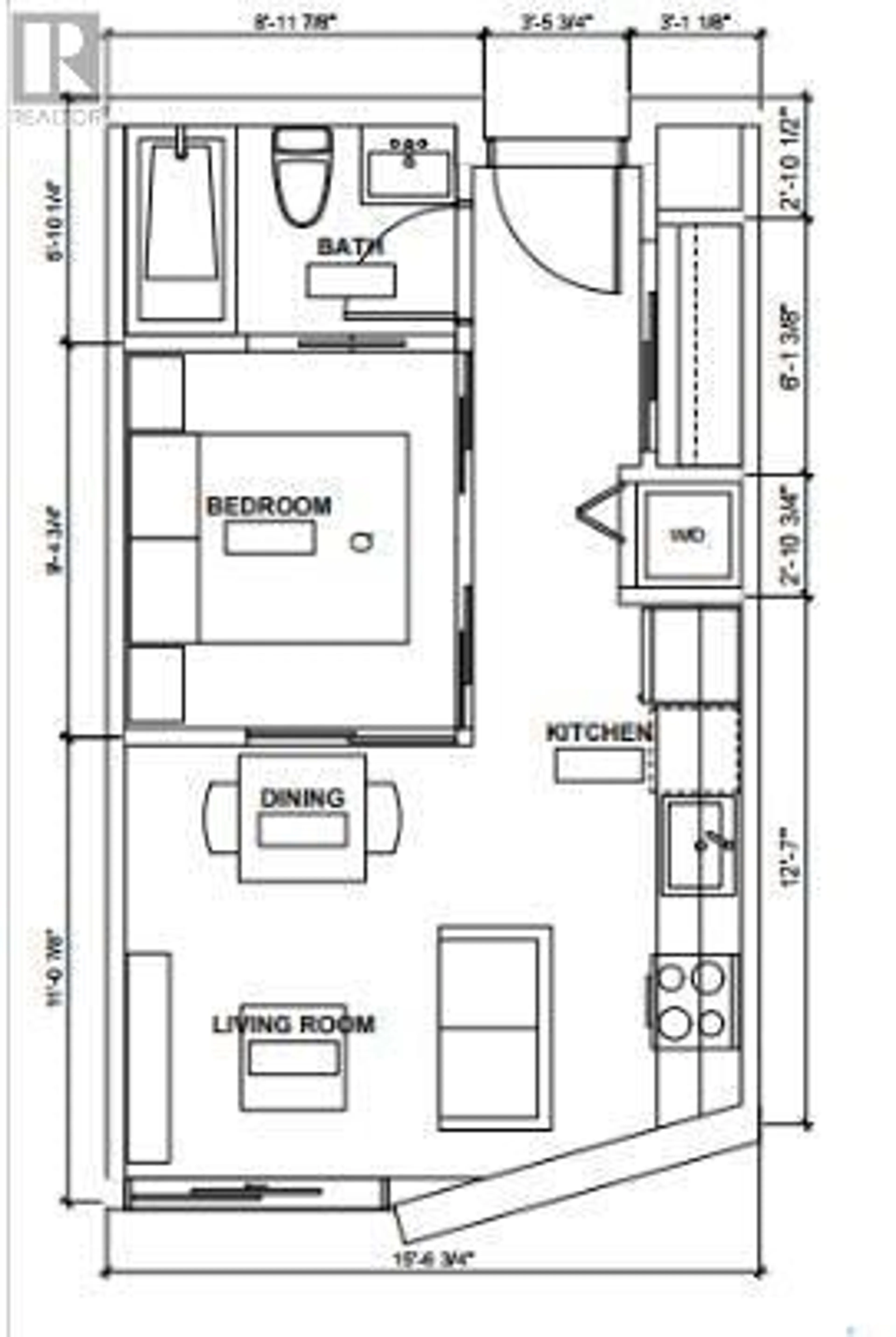 Floor plan for 415 404 C AVENUE S, Saskatoon Saskatchewan S7M5M9
