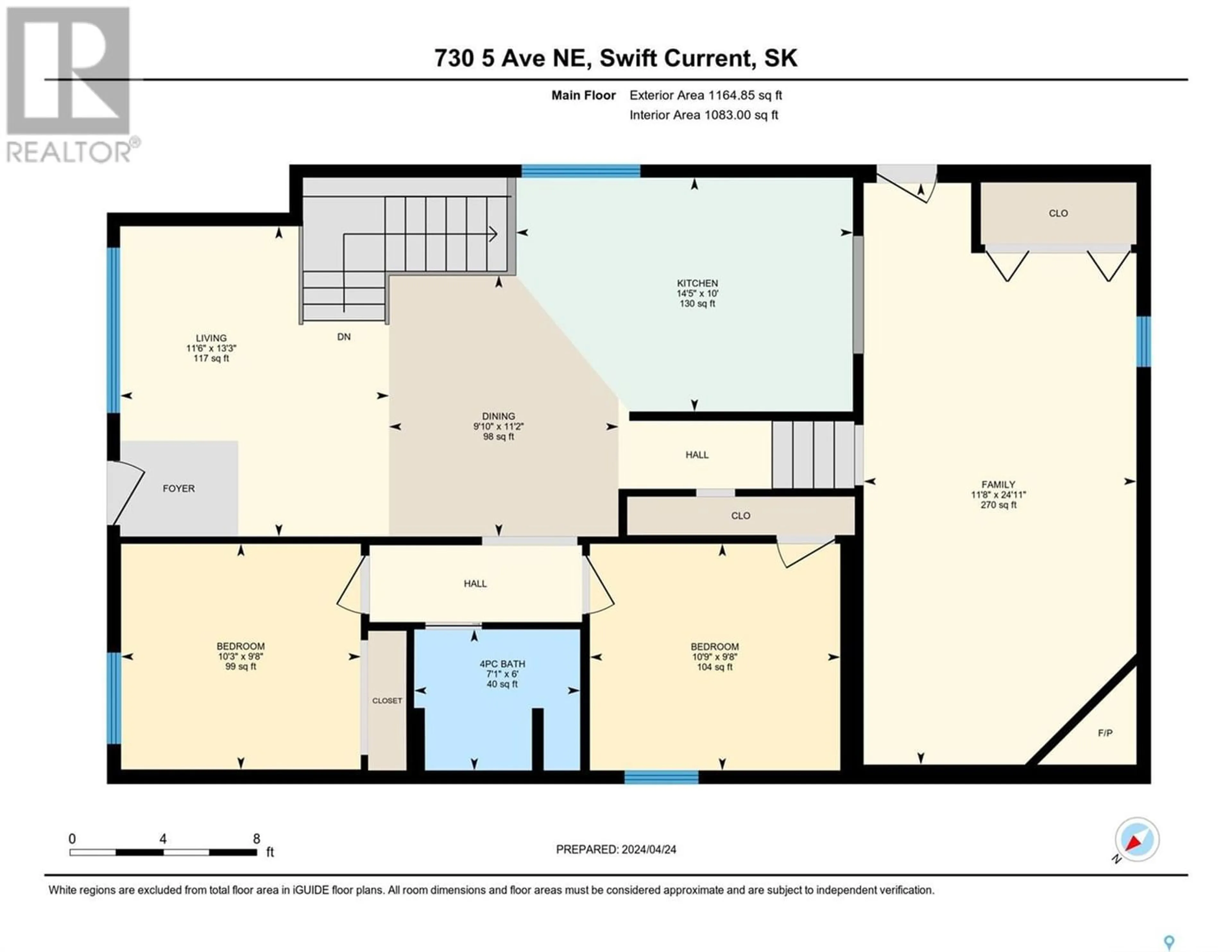 Floor plan for 730 5th AVENUE NE, Swift Current Saskatchewan S9H2L4