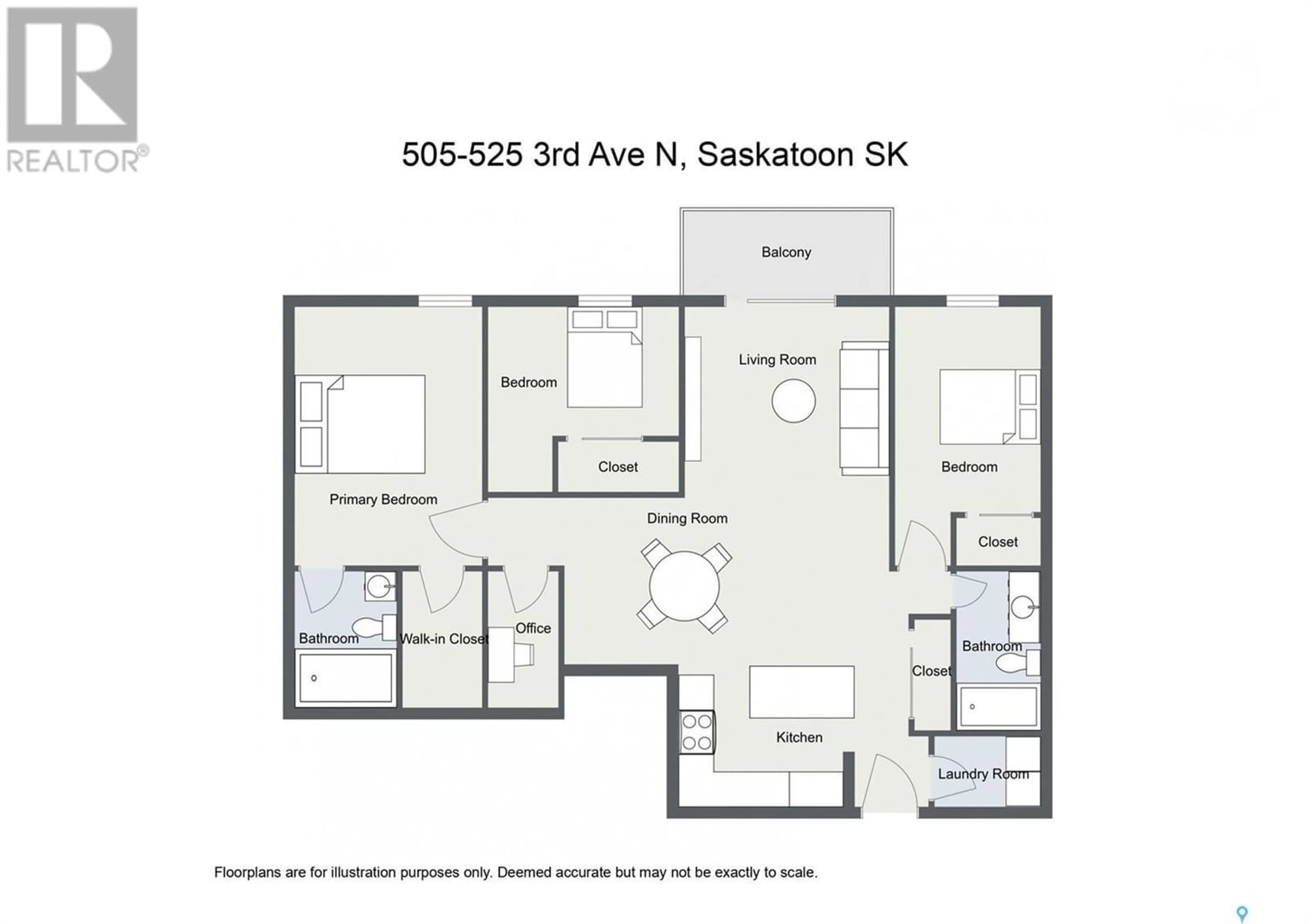 Floor plan for 505 525 3rd AVENUE N, Saskatoon Saskatchewan S7K2J6