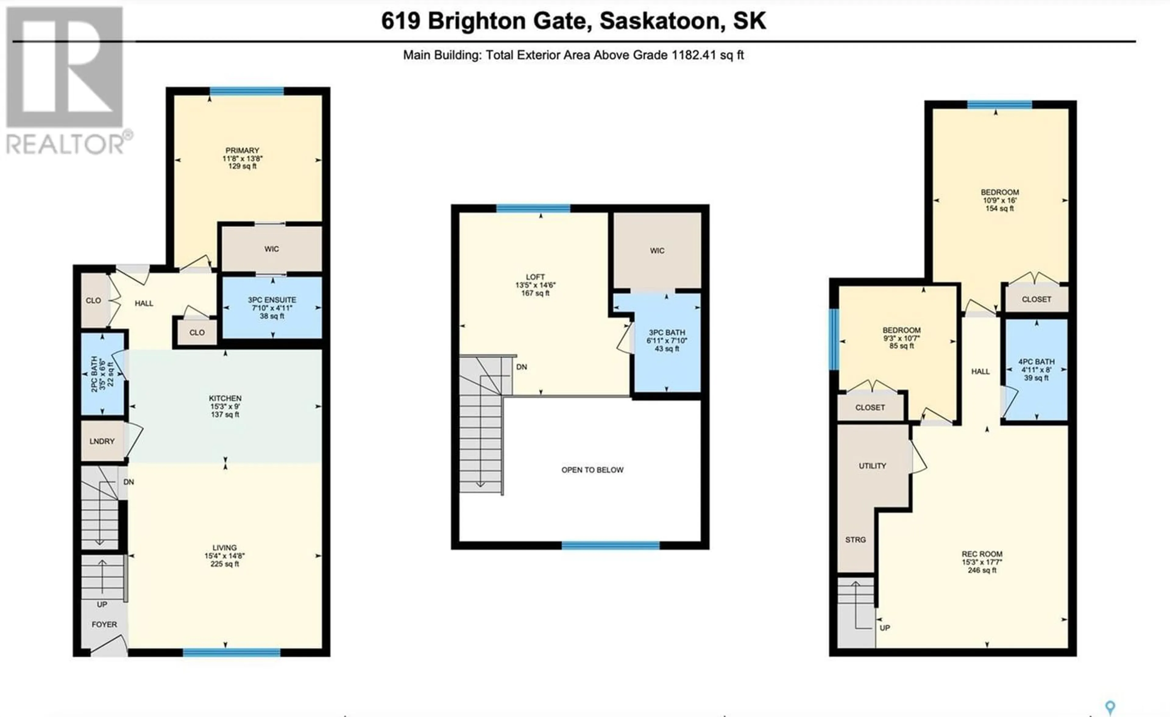 Floor plan for 619 Brighton GATE, Saskatoon Saskatchewan S7V0T4